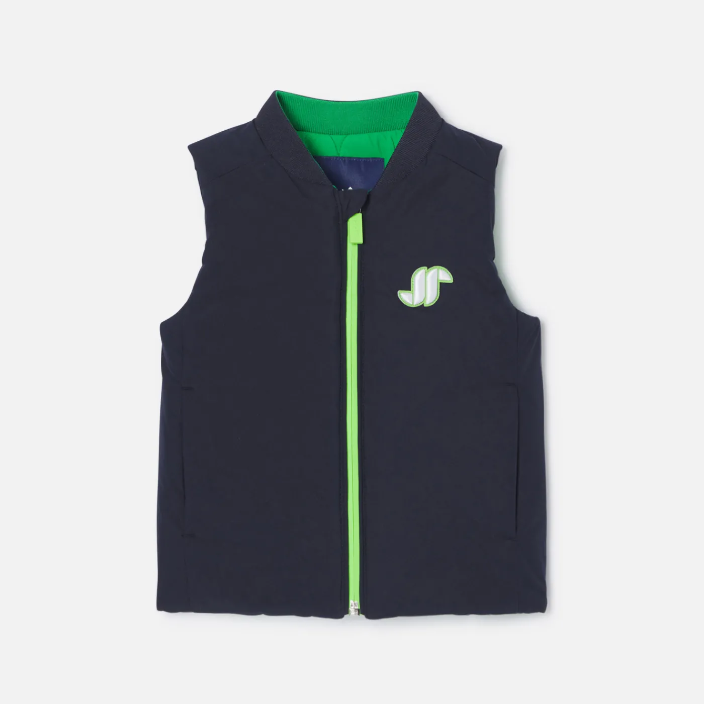 Coats And Outerwear|Toddler Coats & Puffer Jackets-Jacadi Baby boy sleeveless jacket Navy/Green