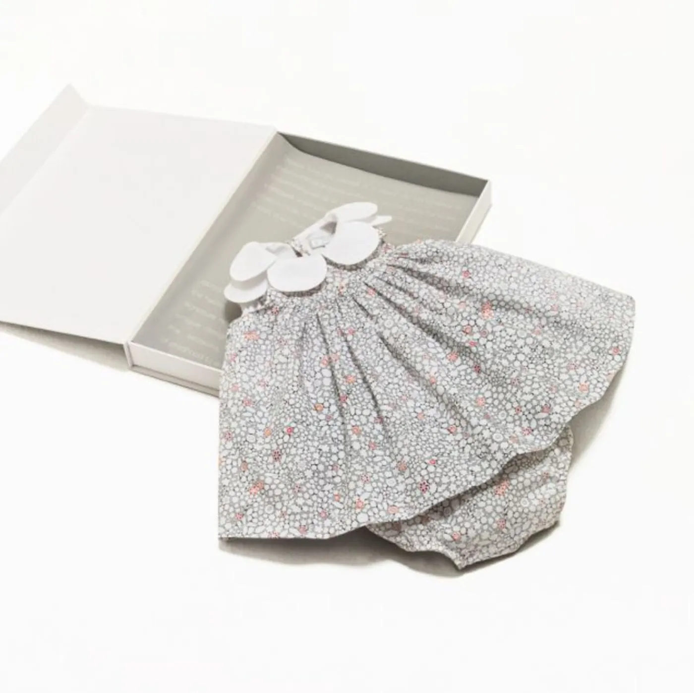 Dresses-Jacadi Baby girl dress My First White/Multicolour