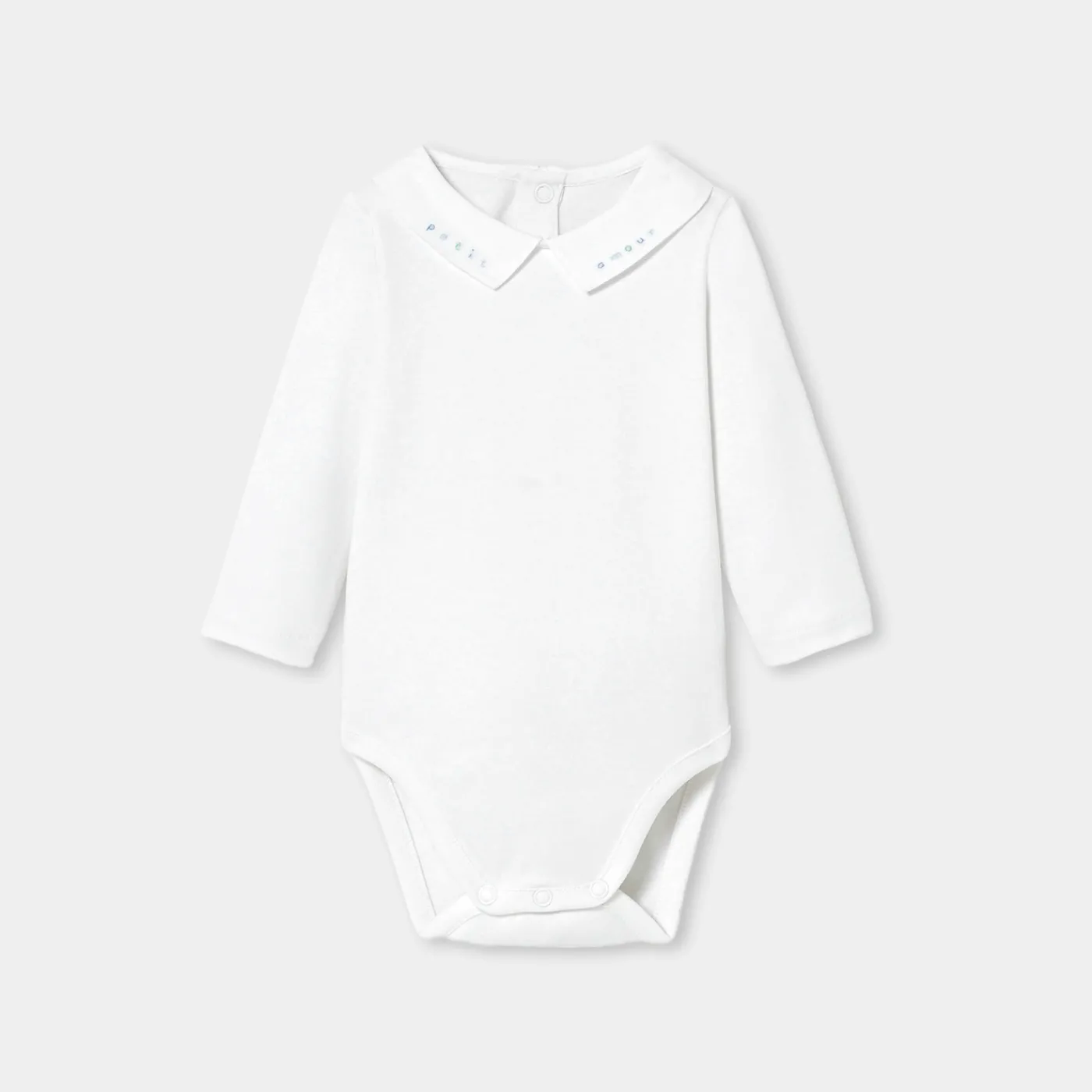 Bodysuits-Jacadi Baby boy long sleeve bodysuit Jacadi White