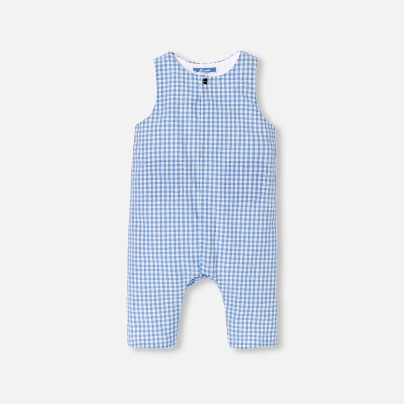 Bloomers, Overalls And Sets-Jacadi Baby boy Gingham jumpsuit Blue/White