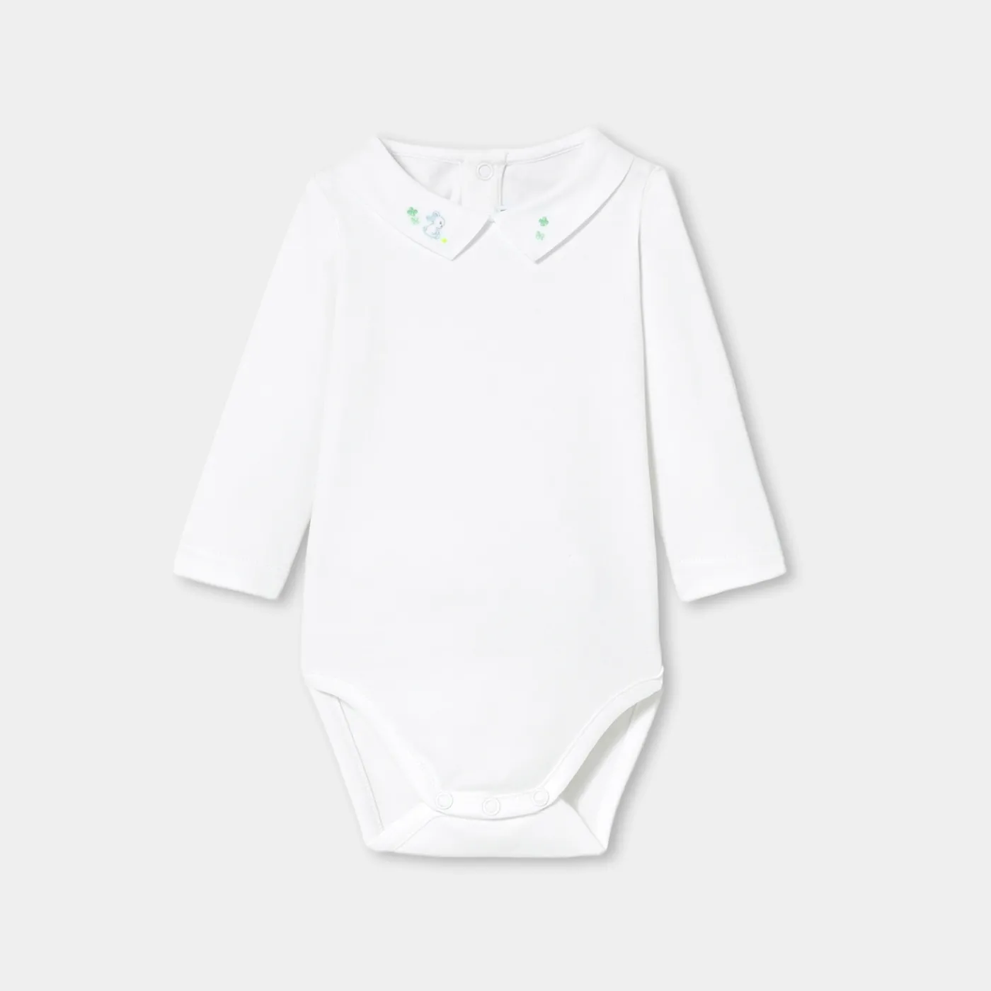 Bodysuits-Jacadi Baby boy long sleeve bodysuit Jacadi White