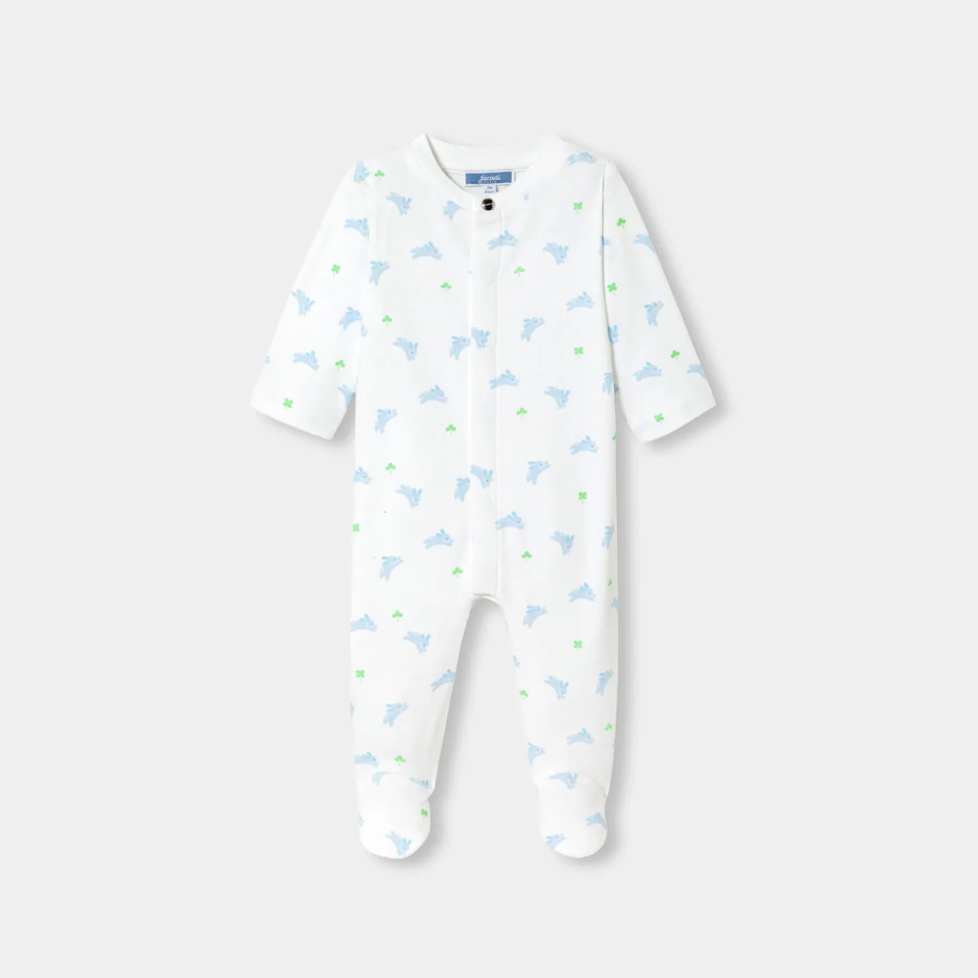 Pajamas-Jacadi Baby boy pajamas in interlock White/Multicolour