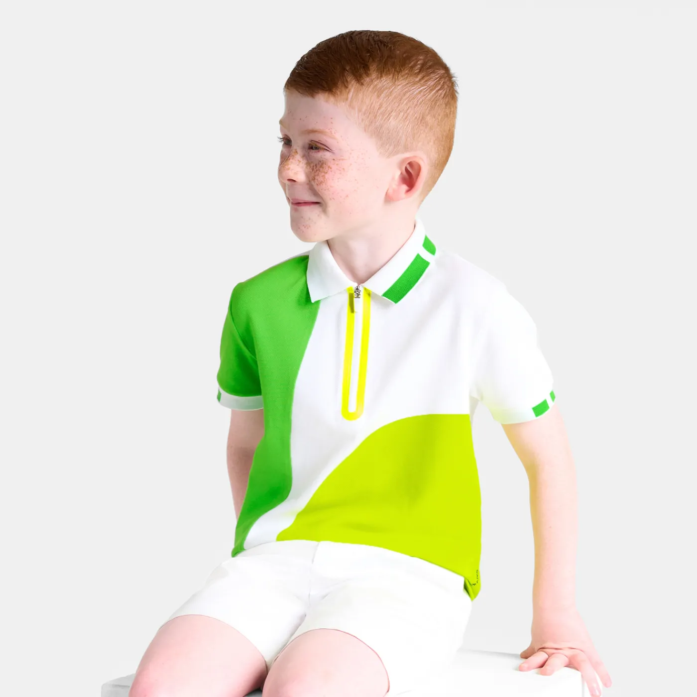 T-Shirts And Polo Shirts-Jacadi Boy polo in cotton piqué White/Multicolour