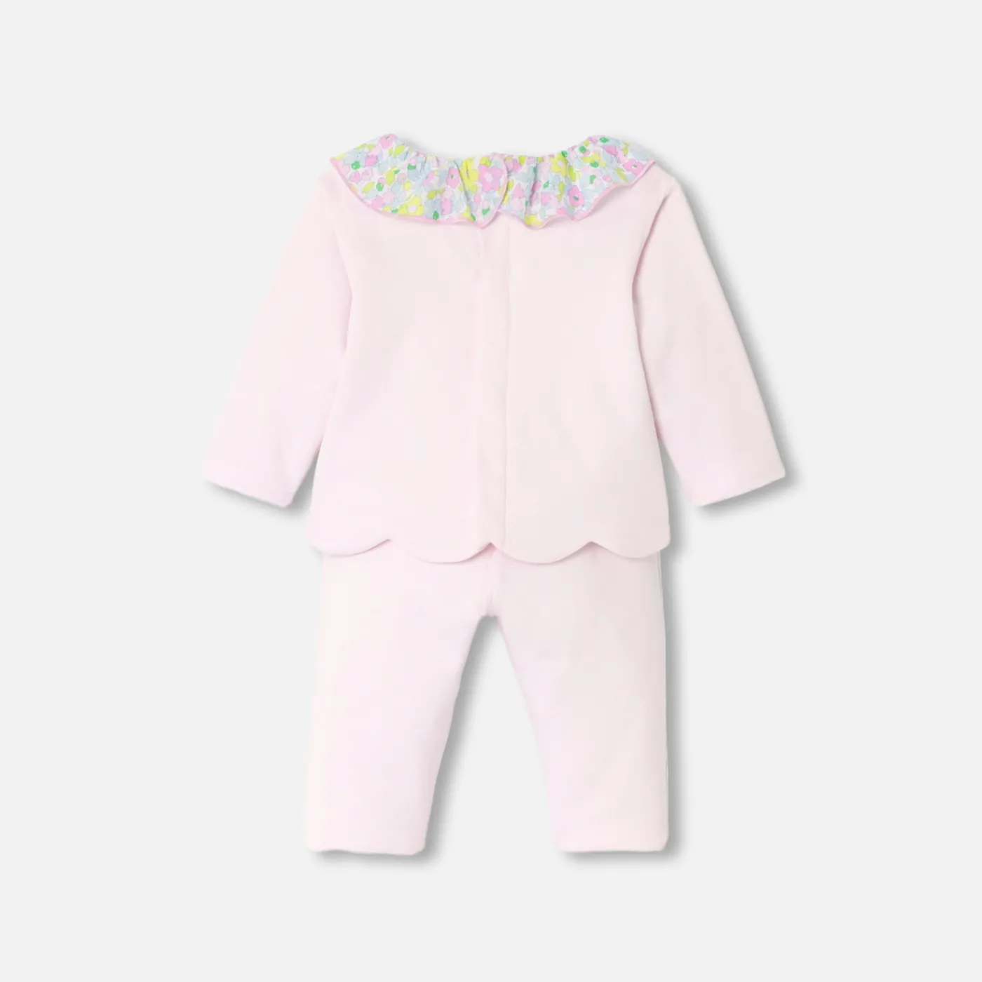 Bloomers, Overalls And Sets-Jacadi Baby girl jersey comfort set Jacadi pale Pink