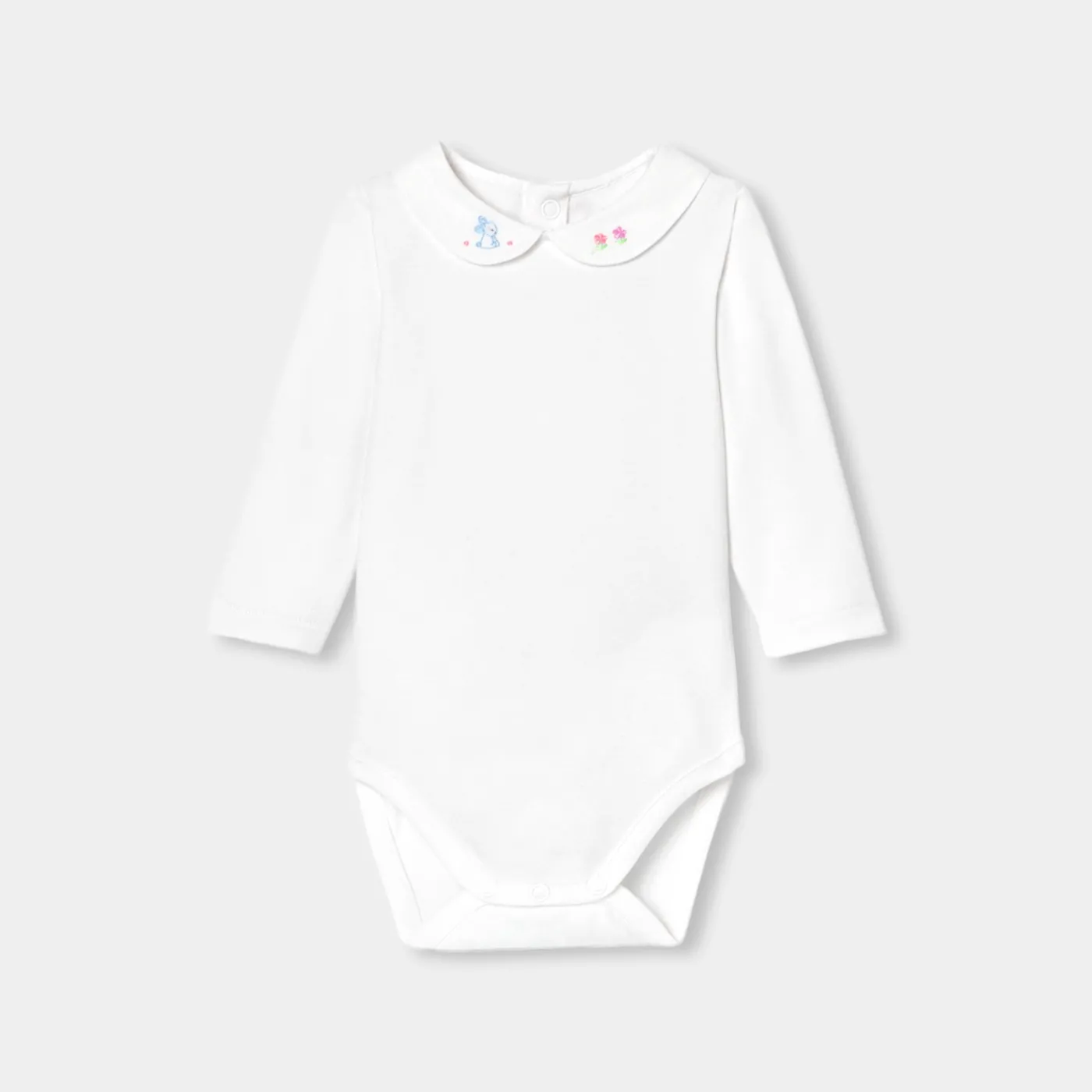 Bodysuits-Jacadi Baby girl long-sleeved bodysuit Jacadi White