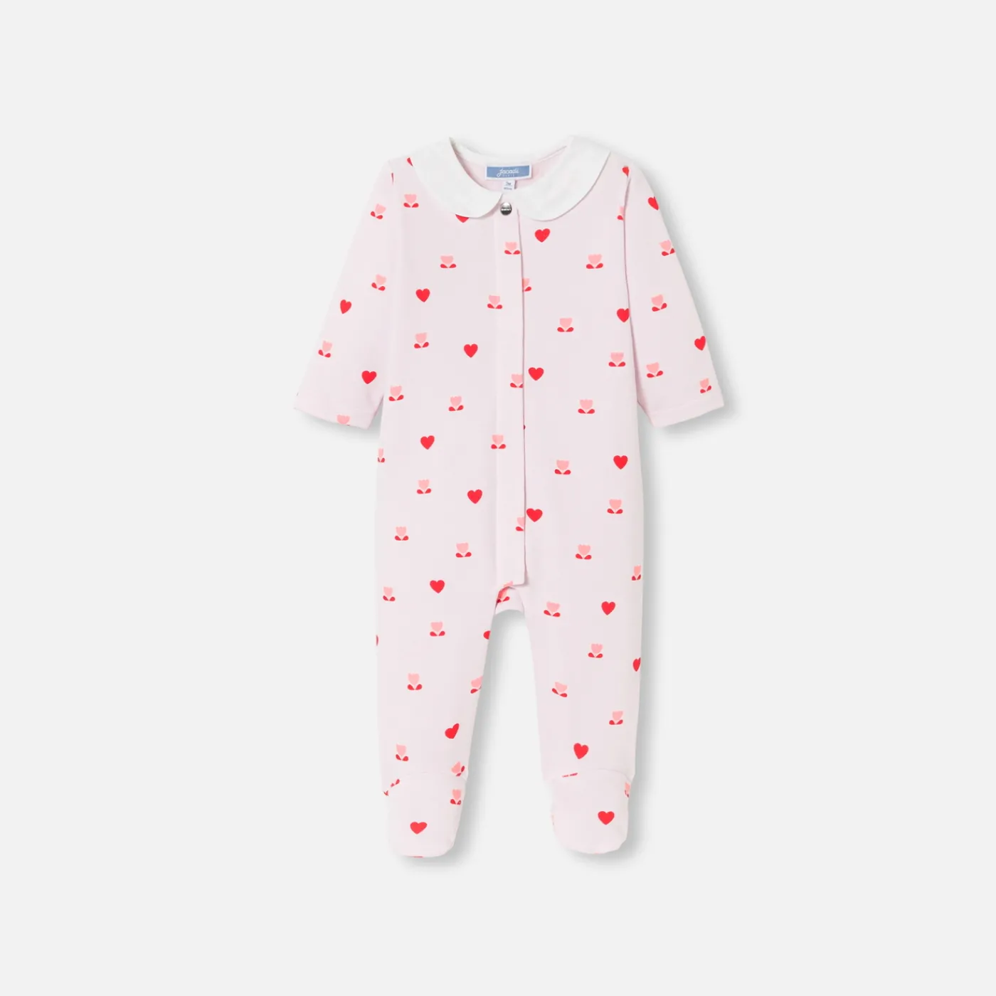 Pajamas-Jacadi Baby girl fleece pajamas Pink/Multicolour