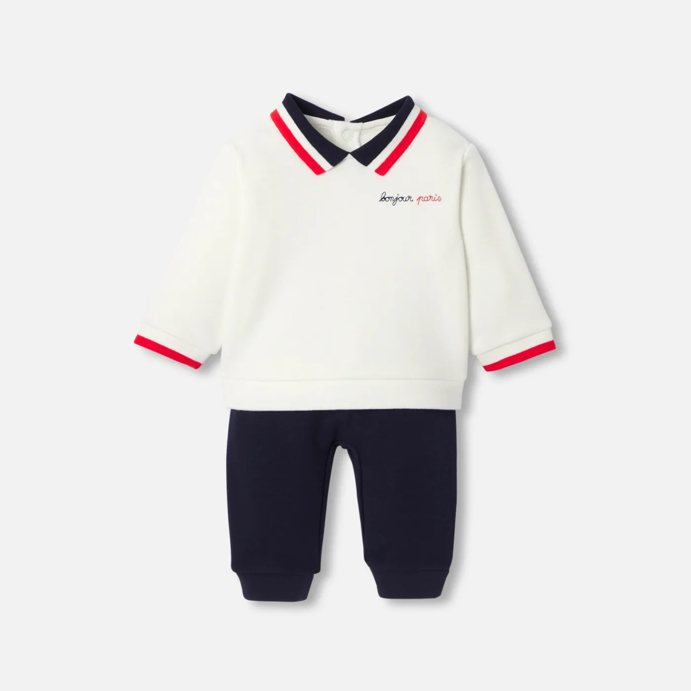 Bloomers, Overalls And Sets-Jacadi Baby boy comfort set White/Blue