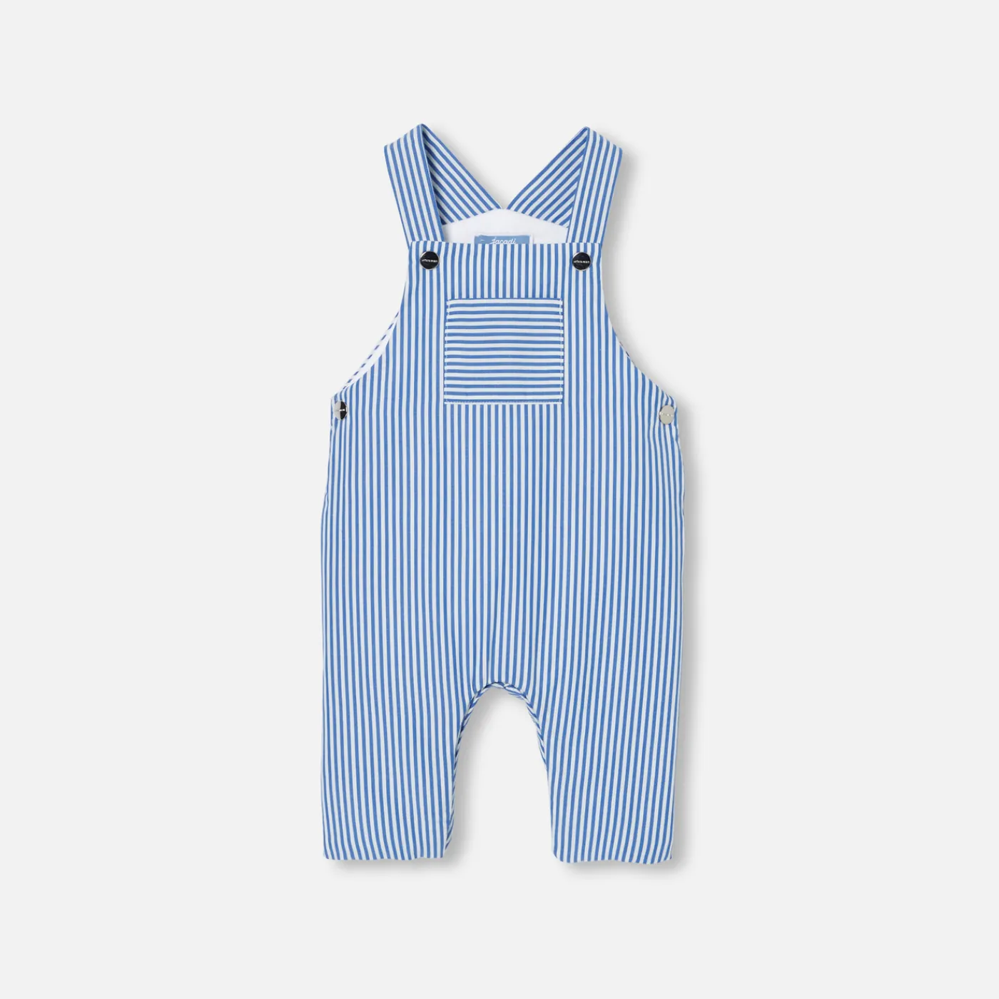 Bloomers, Overalls And Sets-Jacadi Baby boy overalls in poplin White/Blue