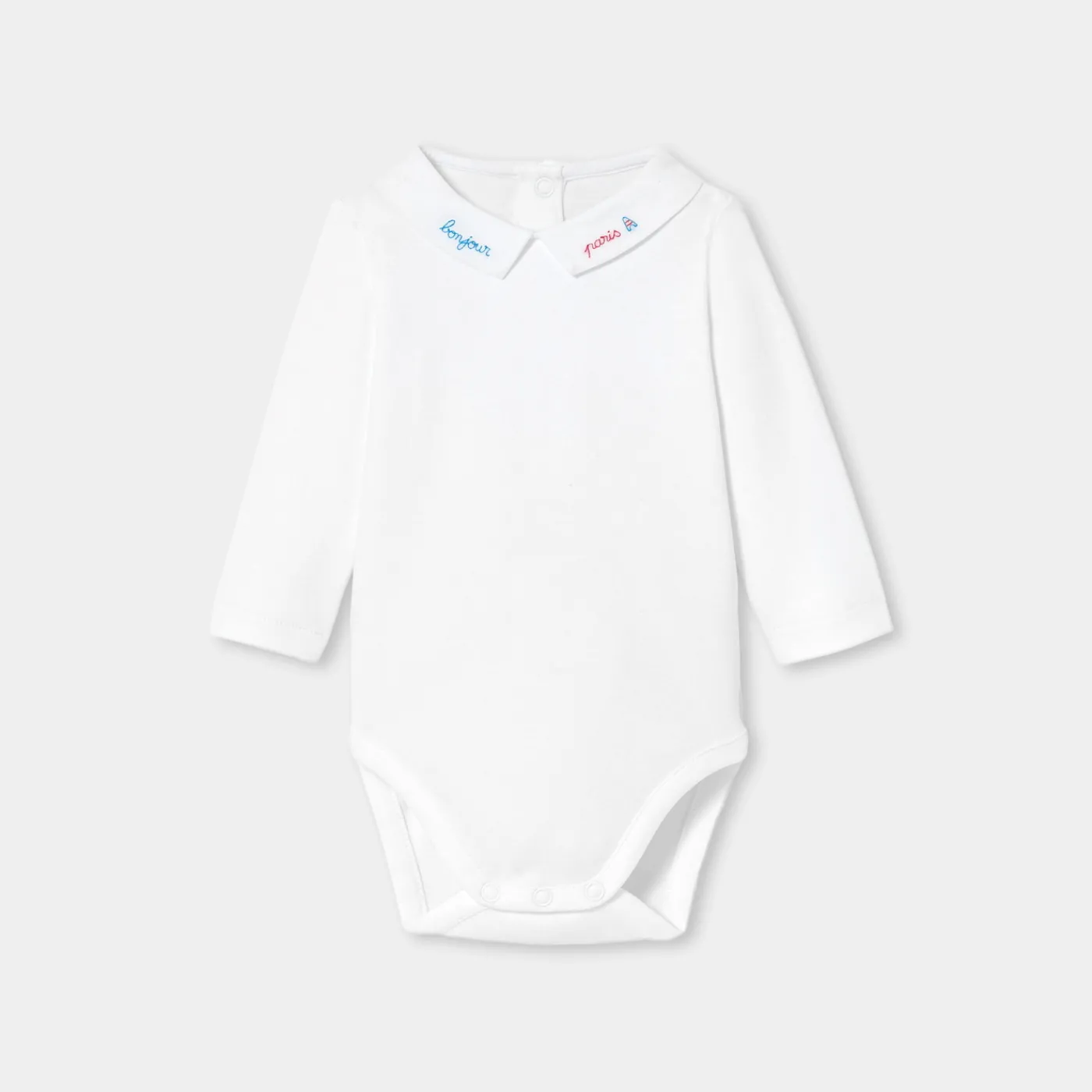 Bodysuits-Jacadi Baby boy cotton bodysuit Jacadi White