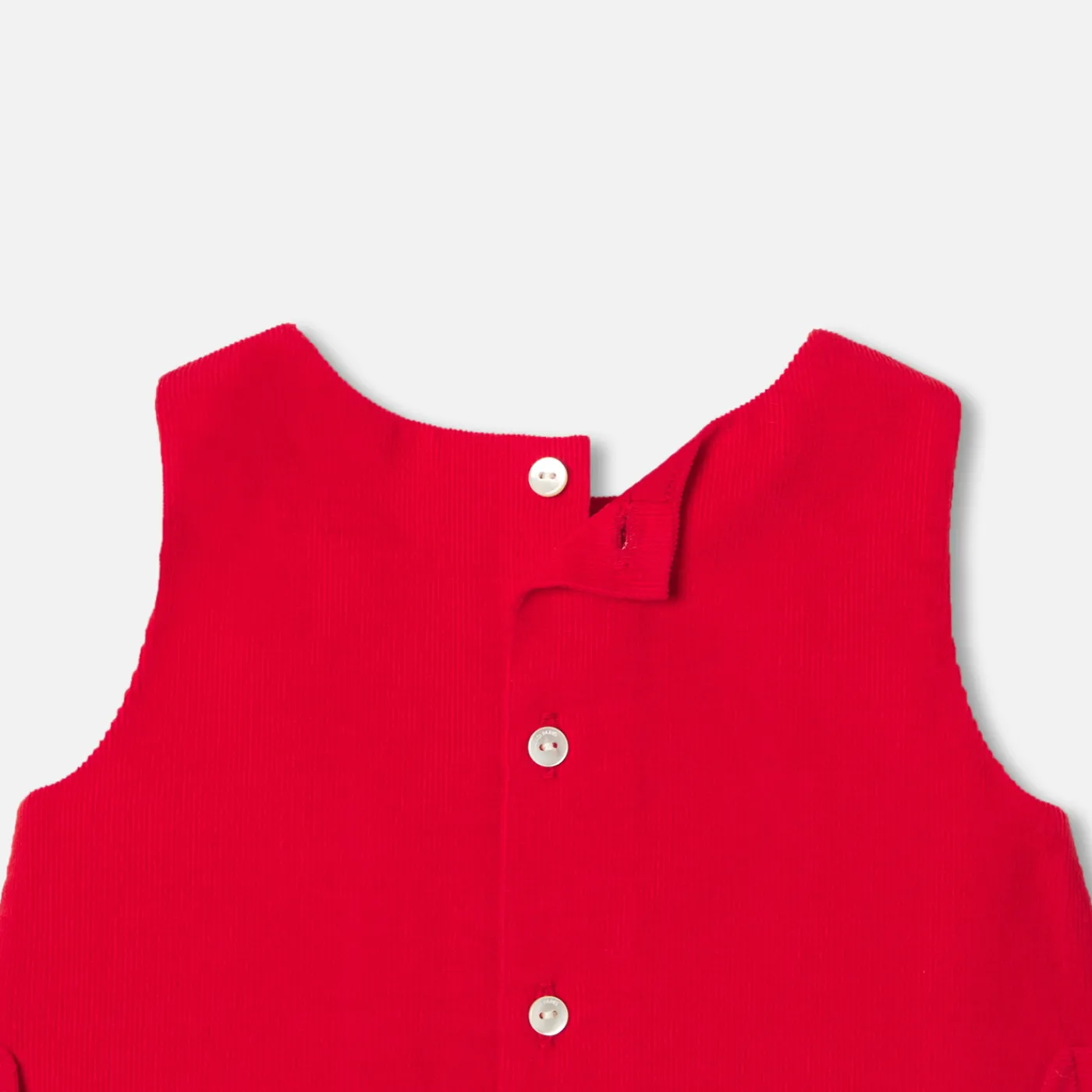 Dresses-Jacadi Baby girl velvet pinafore dress Tomato red