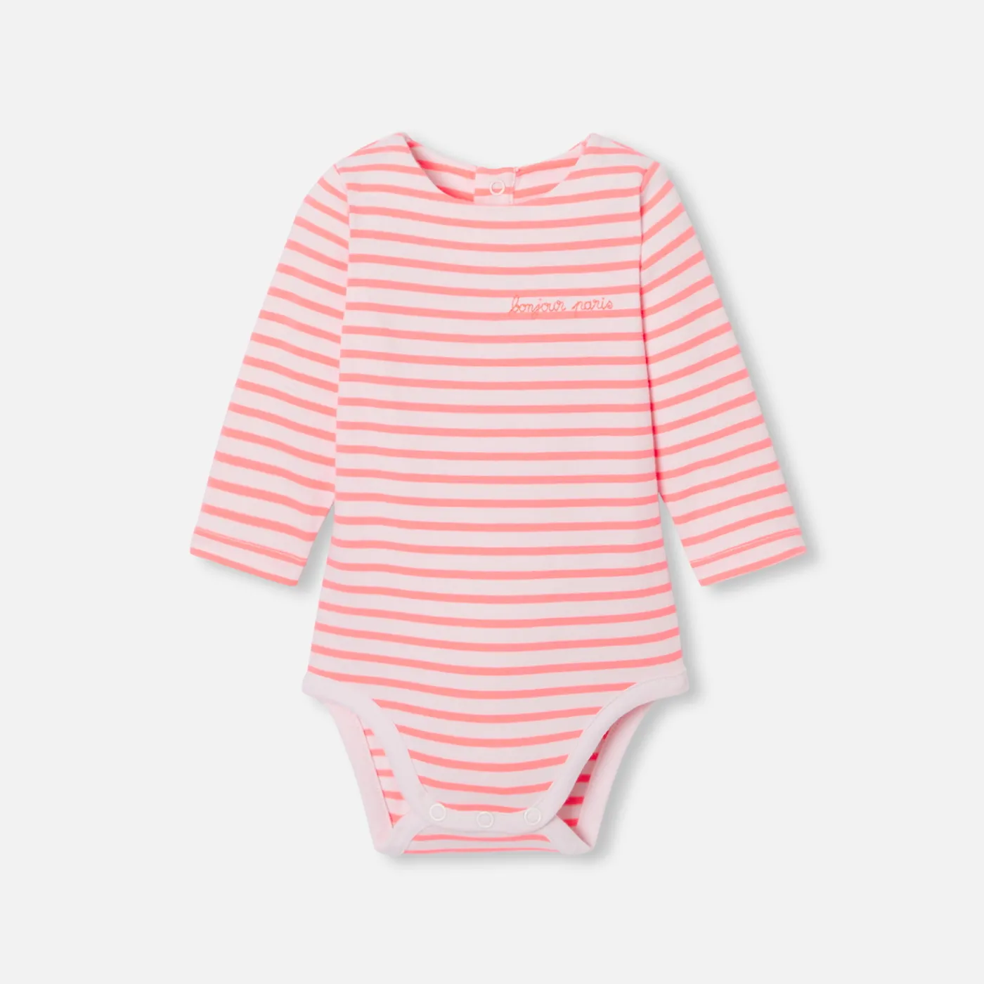 Bodysuits-Jacadi Baby girl striped bodysuit Pink/Multicolour