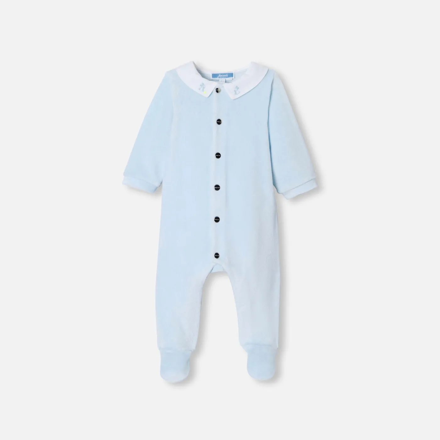 Pajamas-Jacadi Baby boy velvet pajamas Pale blue