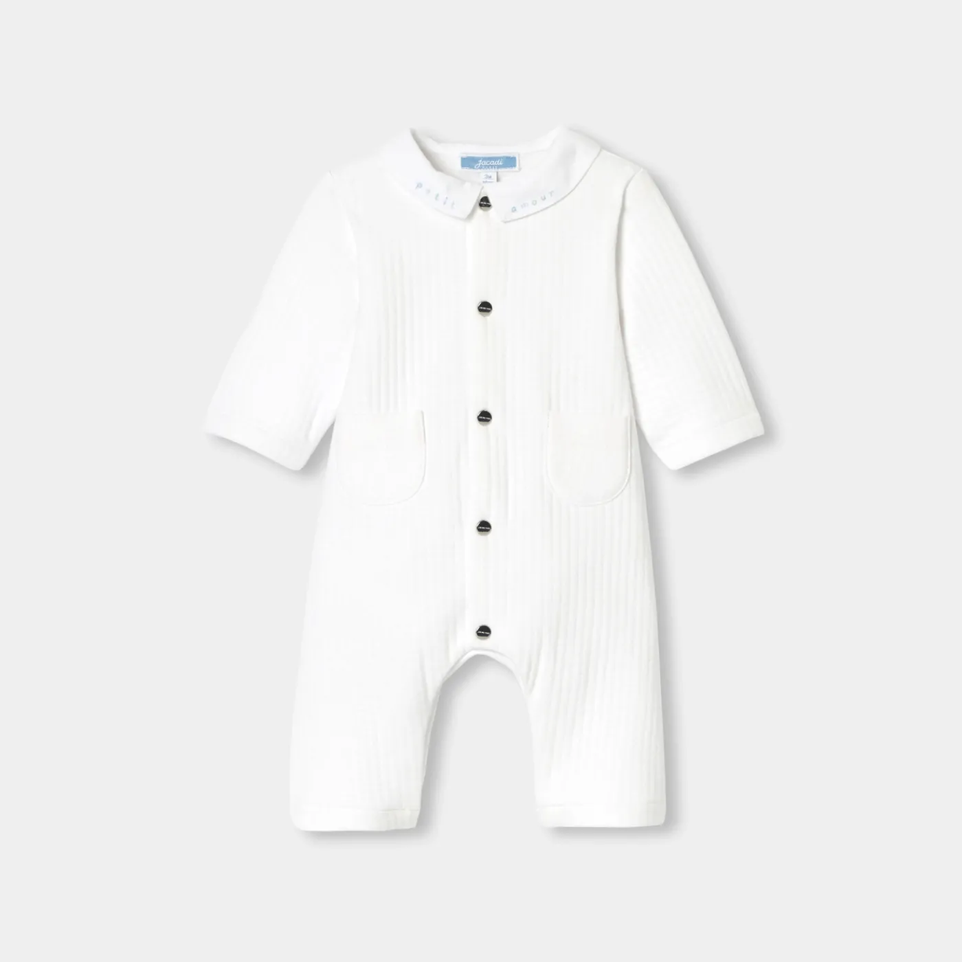 Bloomers, Overalls And Sets-Jacadi Baby jumpsuit in quilted jersey Jacadi White