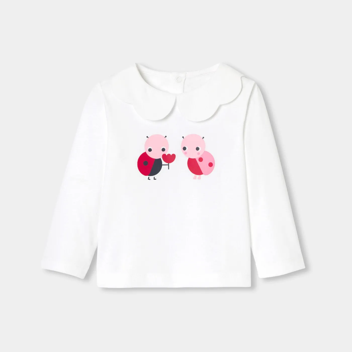Polos And T-Shirts-Jacadi Baby girl long-sleeved T-shirt Jacadi White