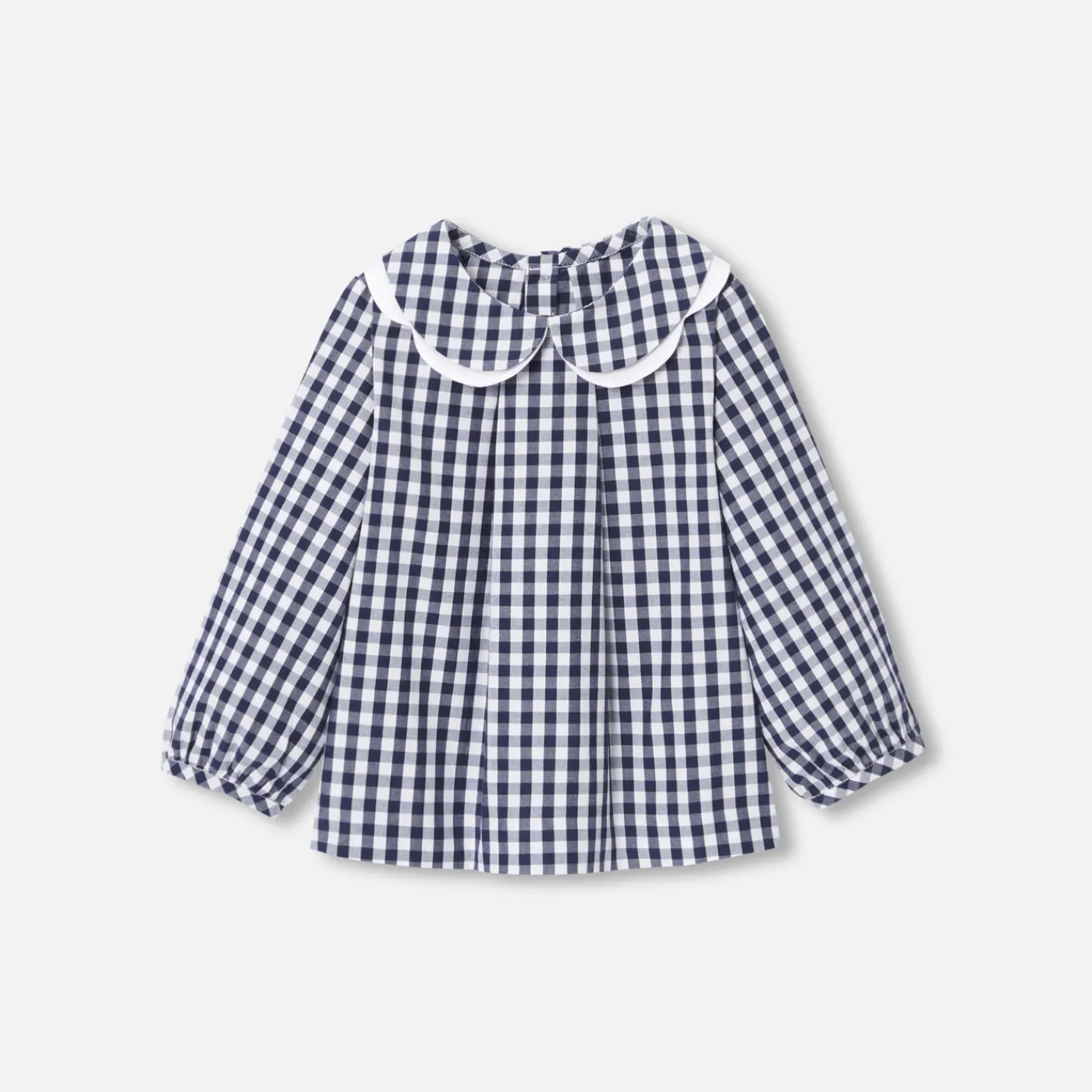 Blouses-Jacadi Baby girl gingham blouse Blue/White