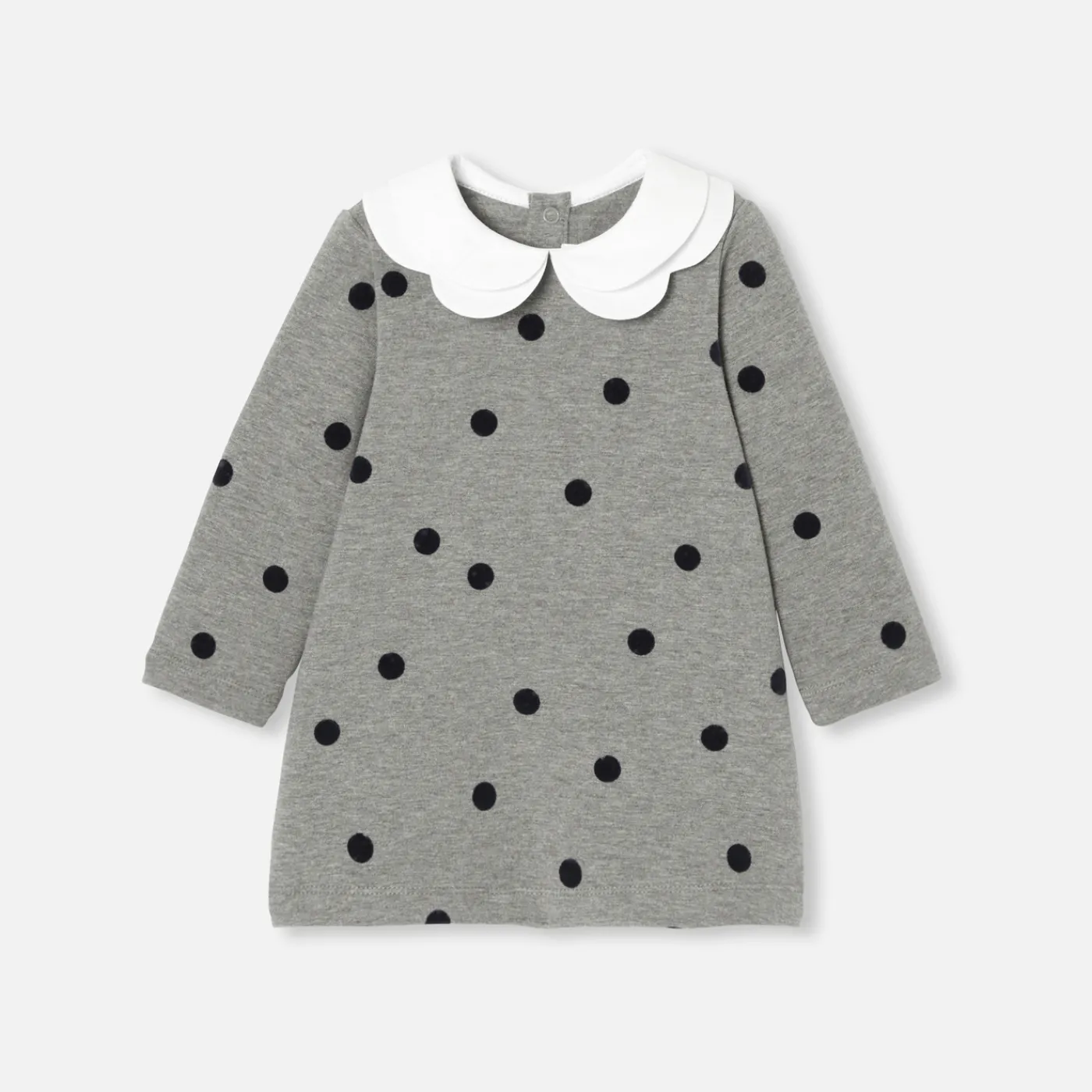 Dresses-Jacadi Baby girl fleece dress Jacadi Dark grey