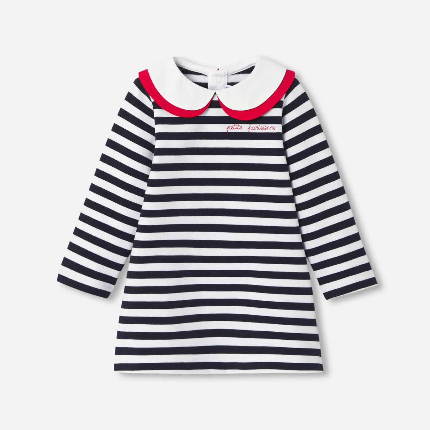 Dresses-Jacadi Baby girl sailor dress White/Navy