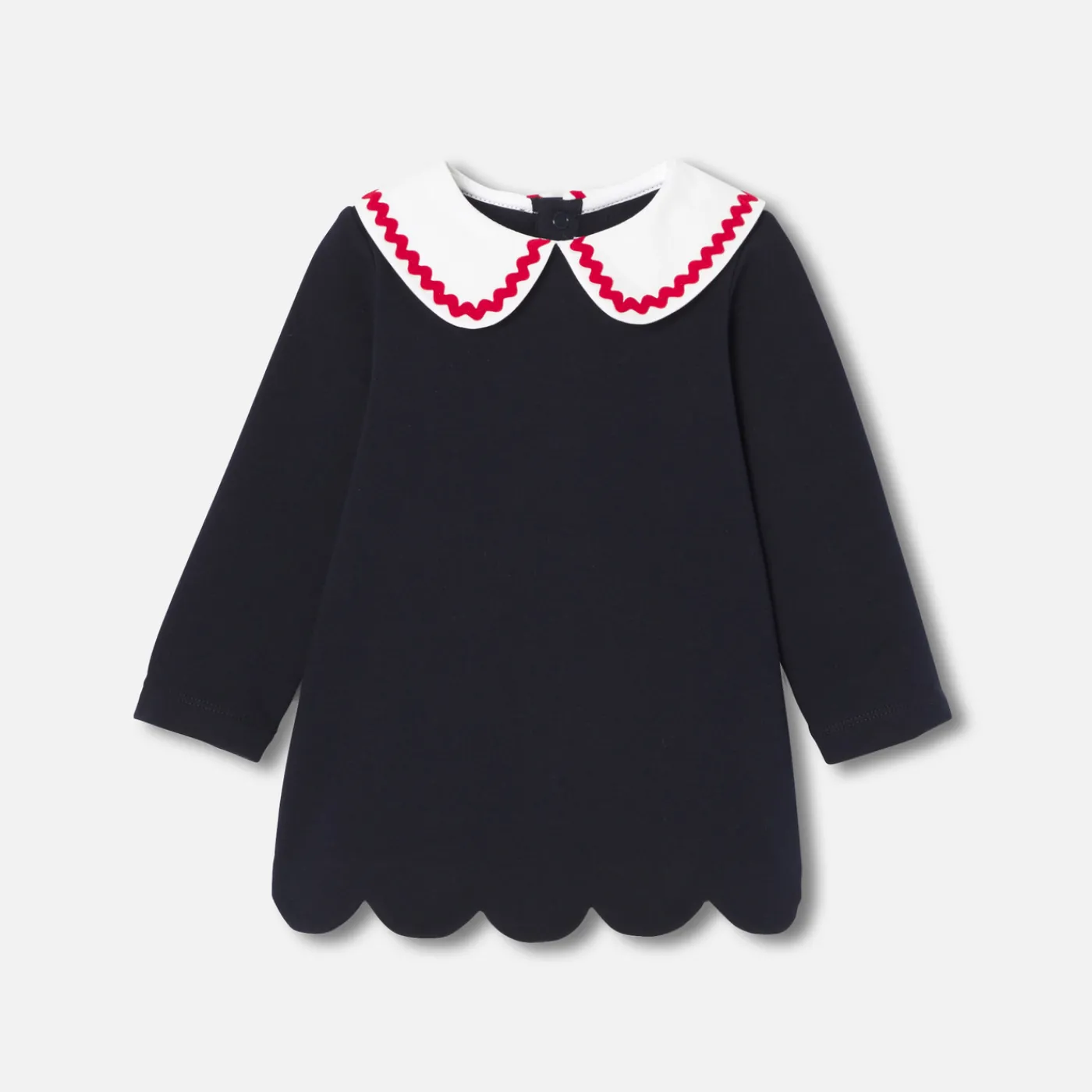 Dresses-Jacadi Baby girl fleece dress Jacadi Navy