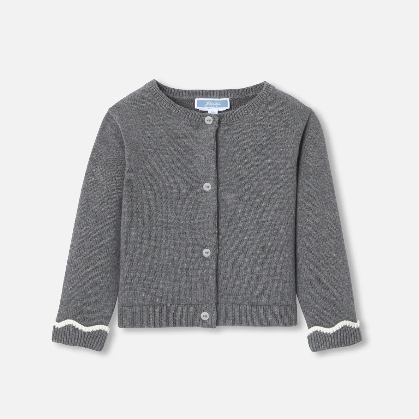 Cardigans, Sweaters And Sweatshirts-Jacadi Baby girl knitted cardigan Jacadi Dark grey