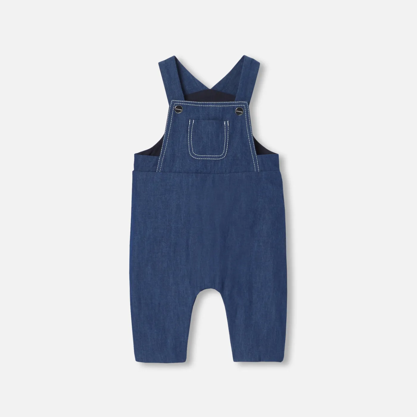 Bloomers, Overalls And Sets-Jacadi Baby boy denim overalls Dark Denim