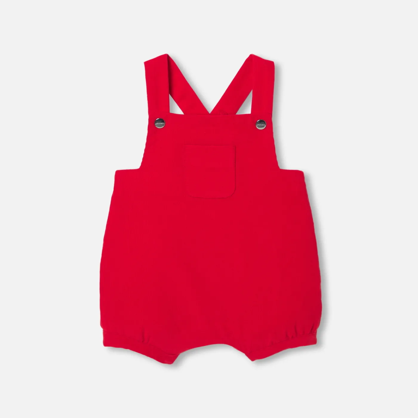 Bloomers, Overalls And Sets-Jacadi Baby boy short velvet overalls Tomato red