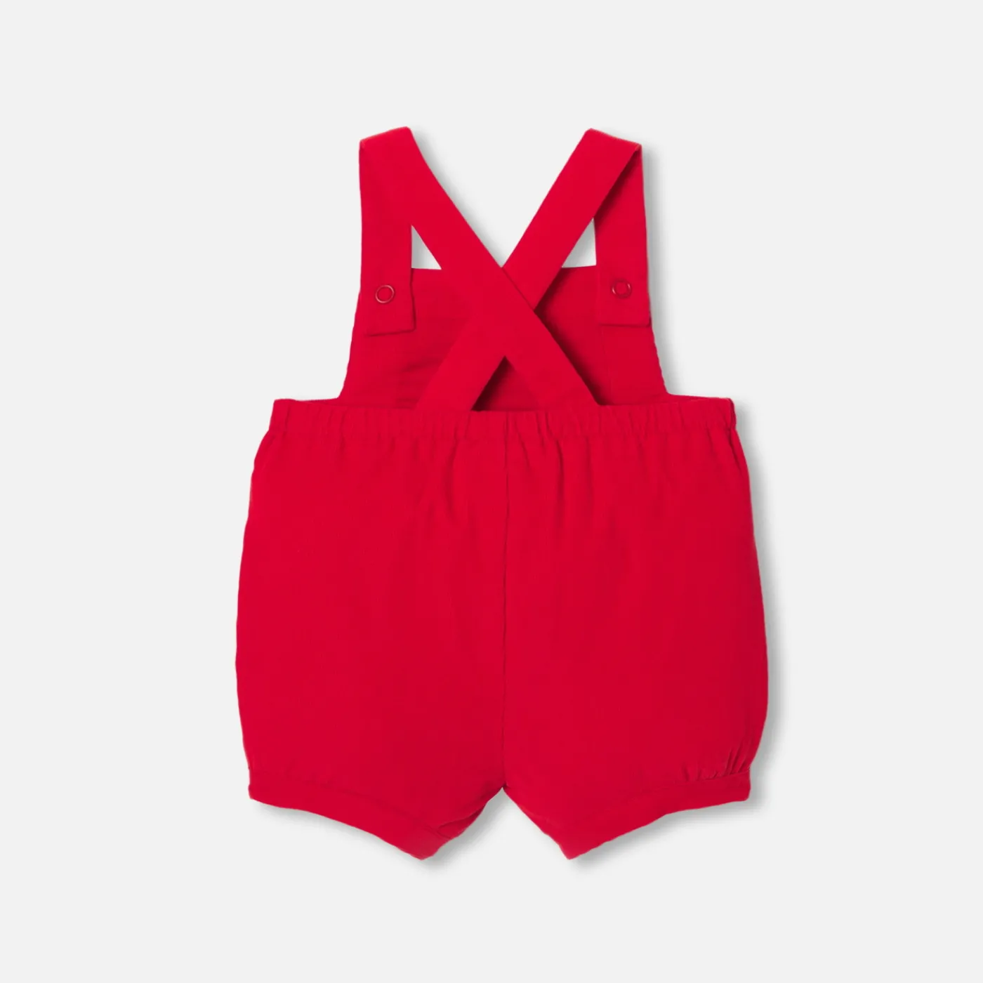 Bloomers, Overalls And Sets-Jacadi Baby boy short velvet overalls Tomato red