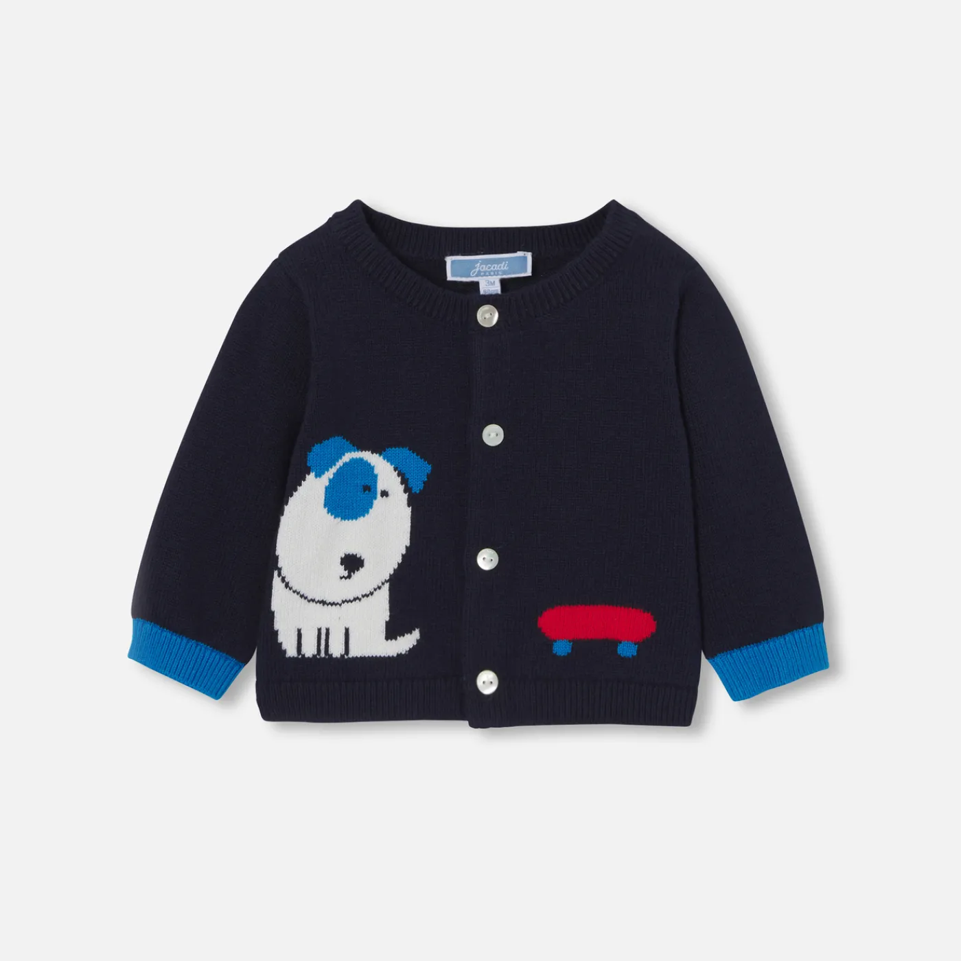 Jumpers, Sweatshirts And Cardigans-Jacadi Baby boy jersey cardigan Navy/Multicolour
