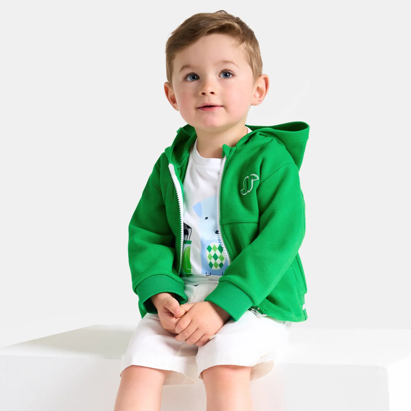 Sweaters, Sweatshirts And Cardigans-Jacadi Baby boy zipped cardigan Green