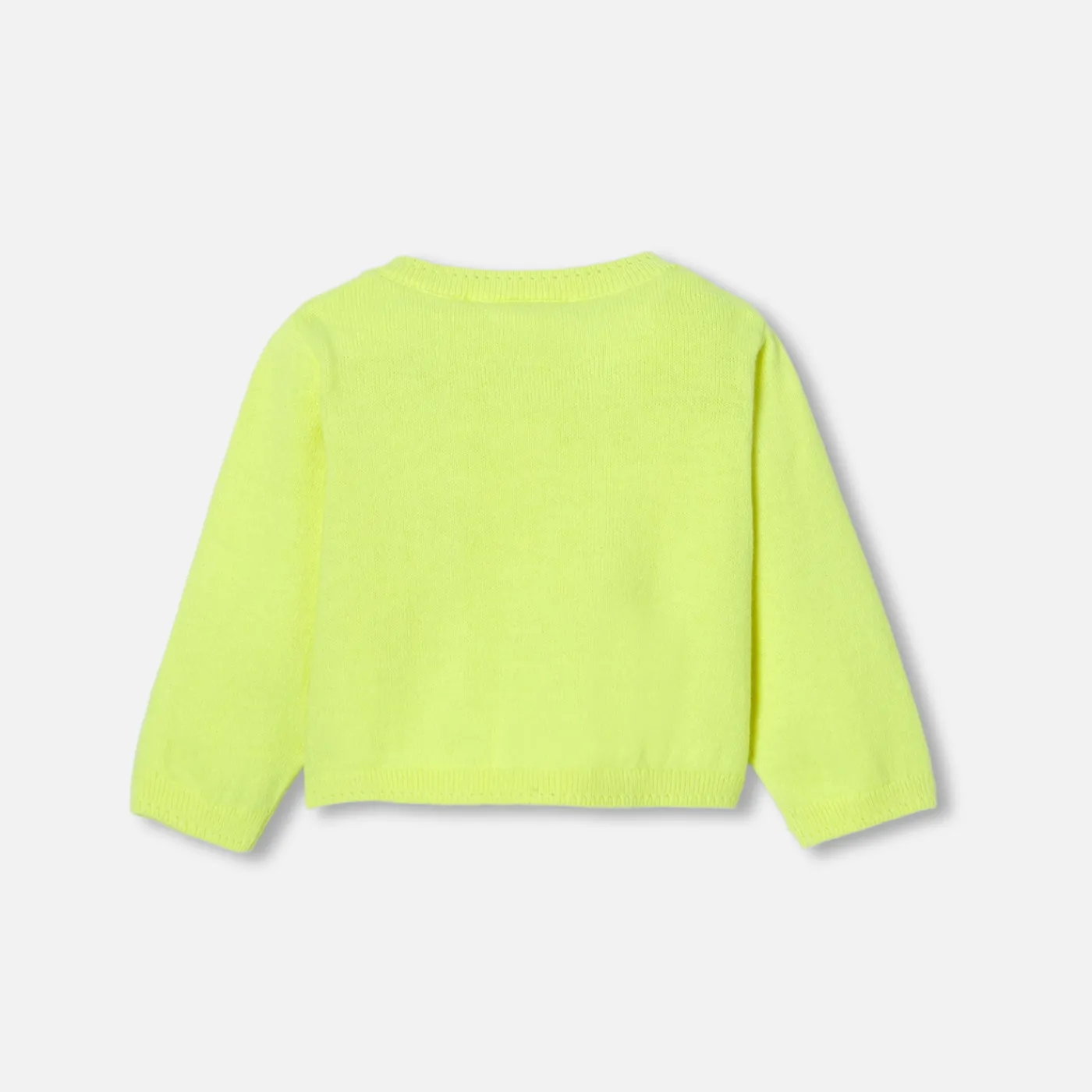 Jumpers, Sweatshirts And Cardigans-Jacadi Baby girl jersey cardigan Neon Yellow