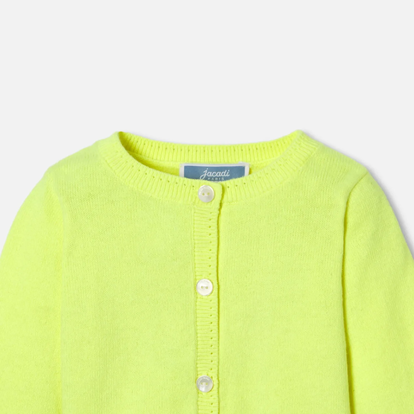 Jumpers, Sweatshirts And Cardigans-Jacadi Baby girl jersey cardigan Neon Yellow