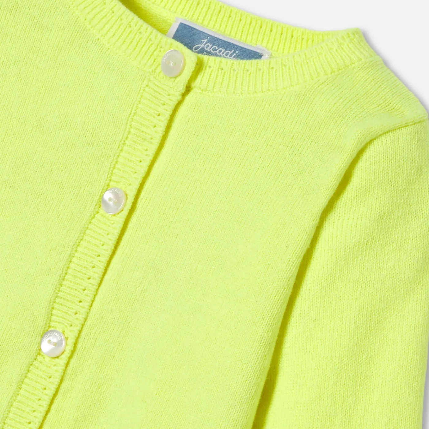 Jumpers, Sweatshirts And Cardigans-Jacadi Baby girl jersey cardigan Neon Yellow