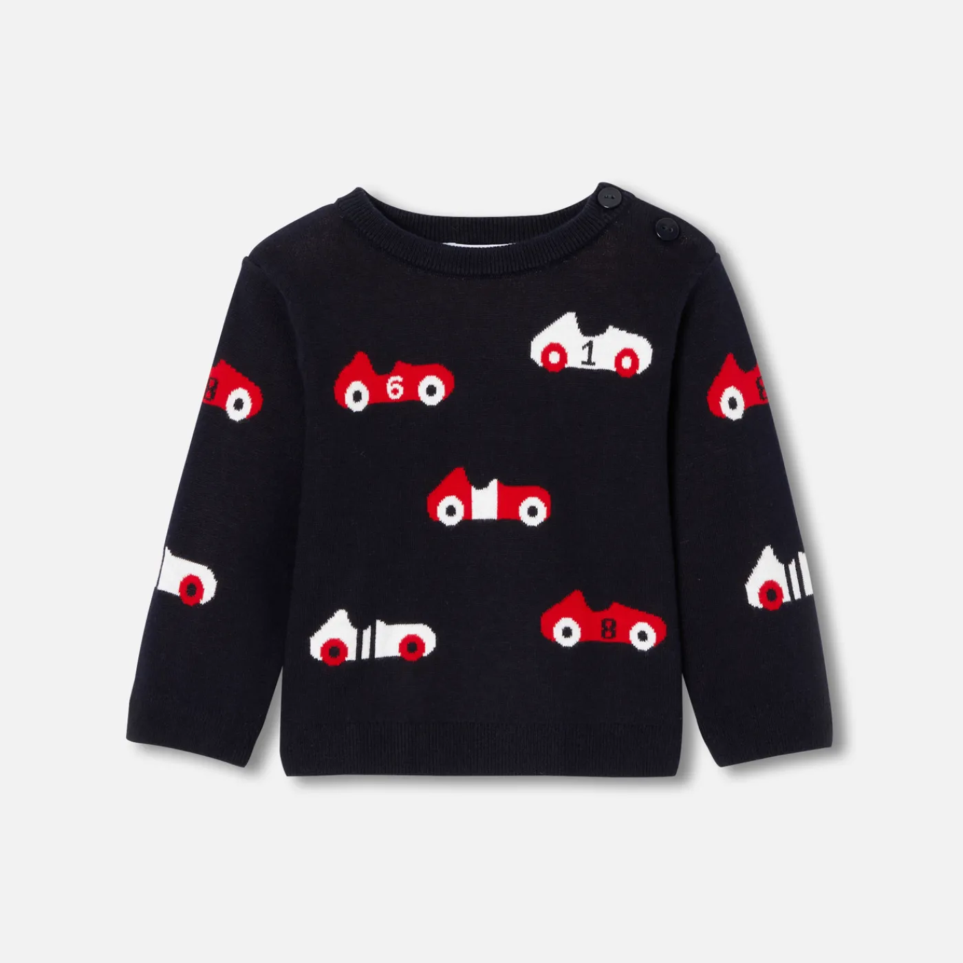 Sweaters, Sweatshirts And Cardigans-Jacadi Baby boy cotton sweater Navy/Red