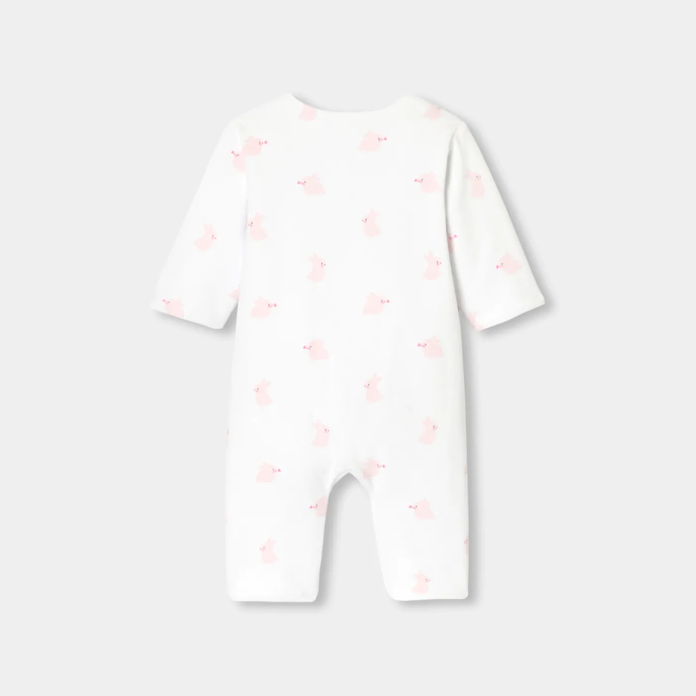 Bloomers, Overalls And Sets-Jacadi Baby girl jersey jumpsuit White/Pink