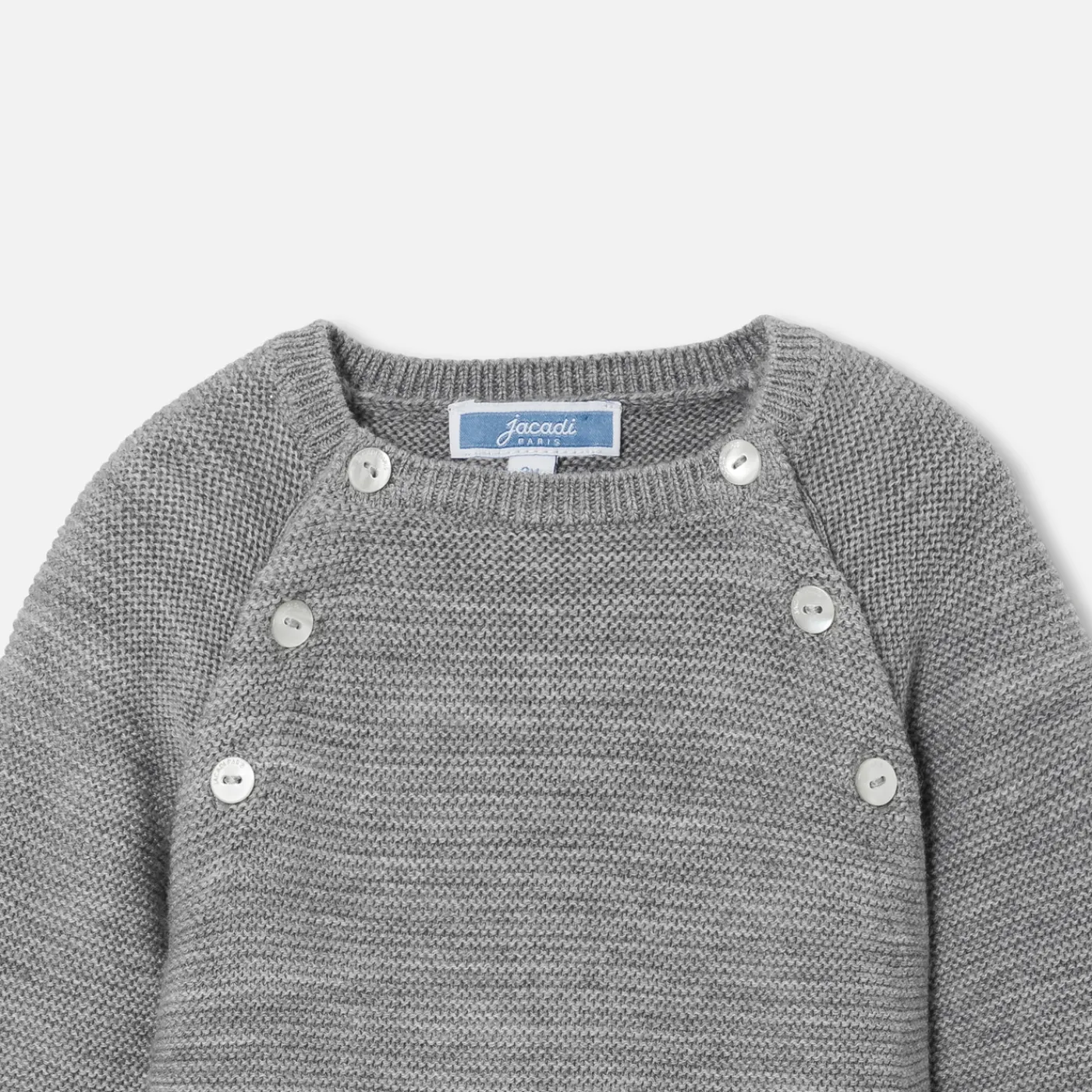 Bloomers, Overalls And Sets-Jacadi Baby merino wool jumpsuit Jacadi light Heather Grey