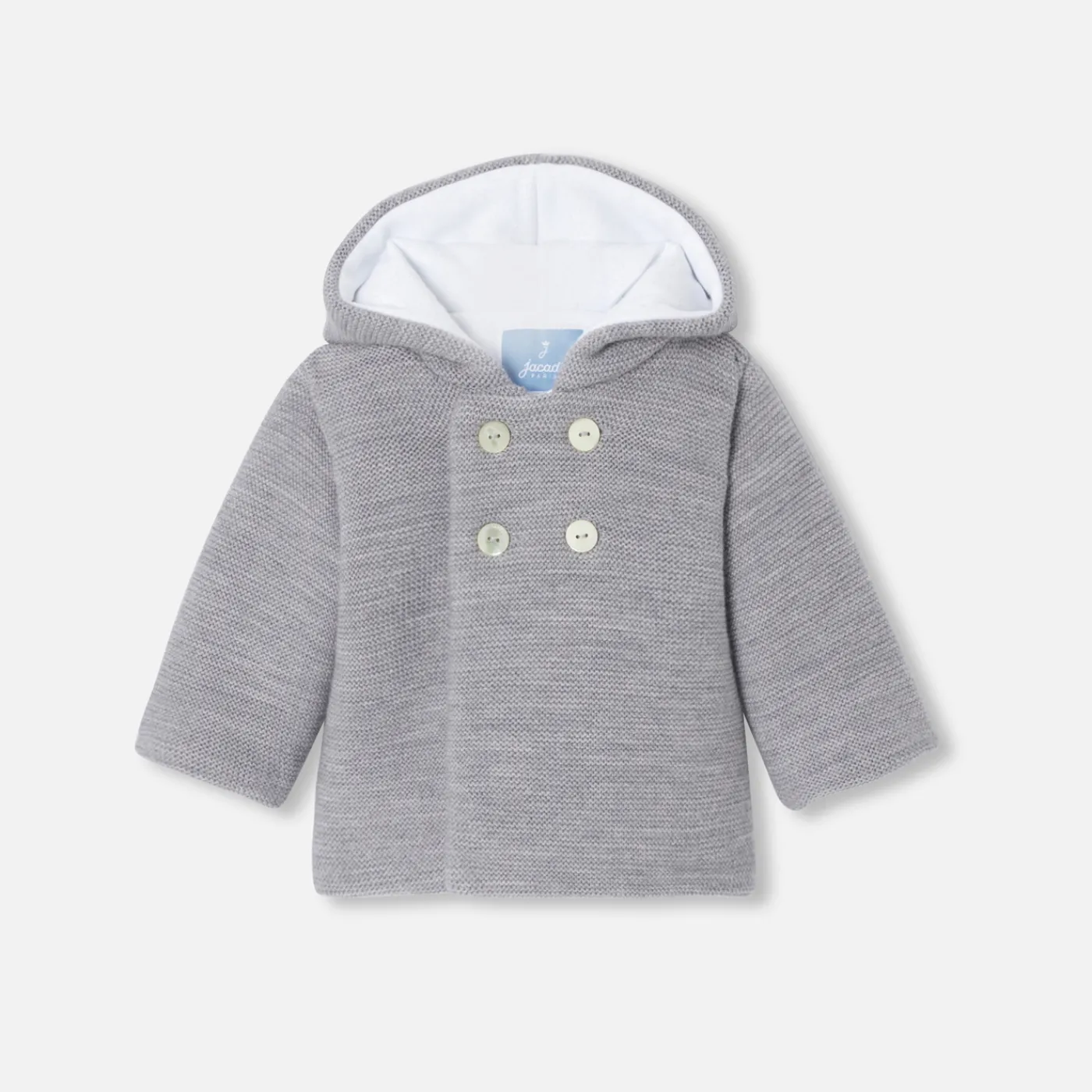 Coats And Outerwear|Coats And Outerwear-Jacadi Baby knitted burnous jacket Jacadi light Heather Grey