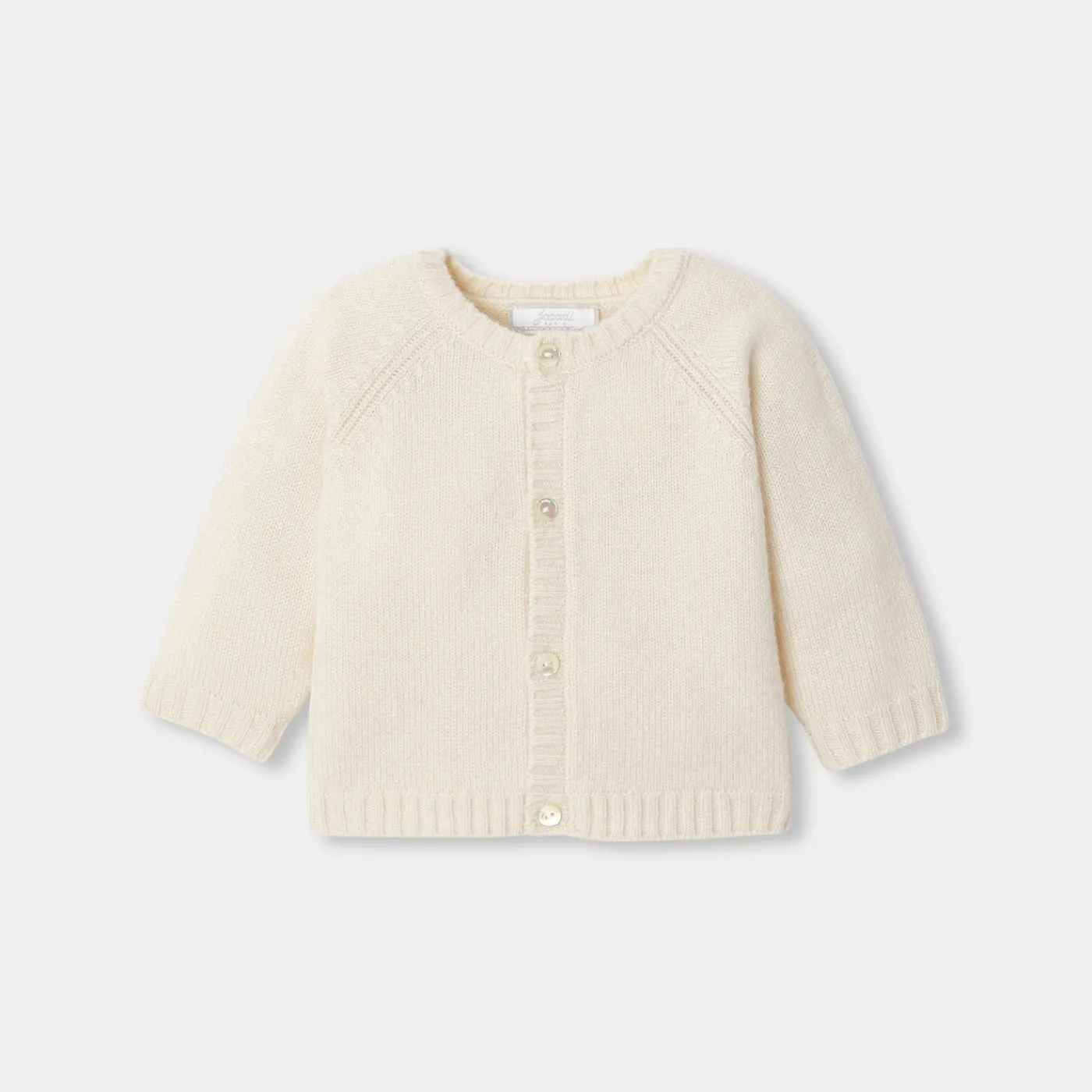 Jumpers, Sweatshirts And Cardigans-Jacadi Baby cashmere cardigan Jacadi soft white