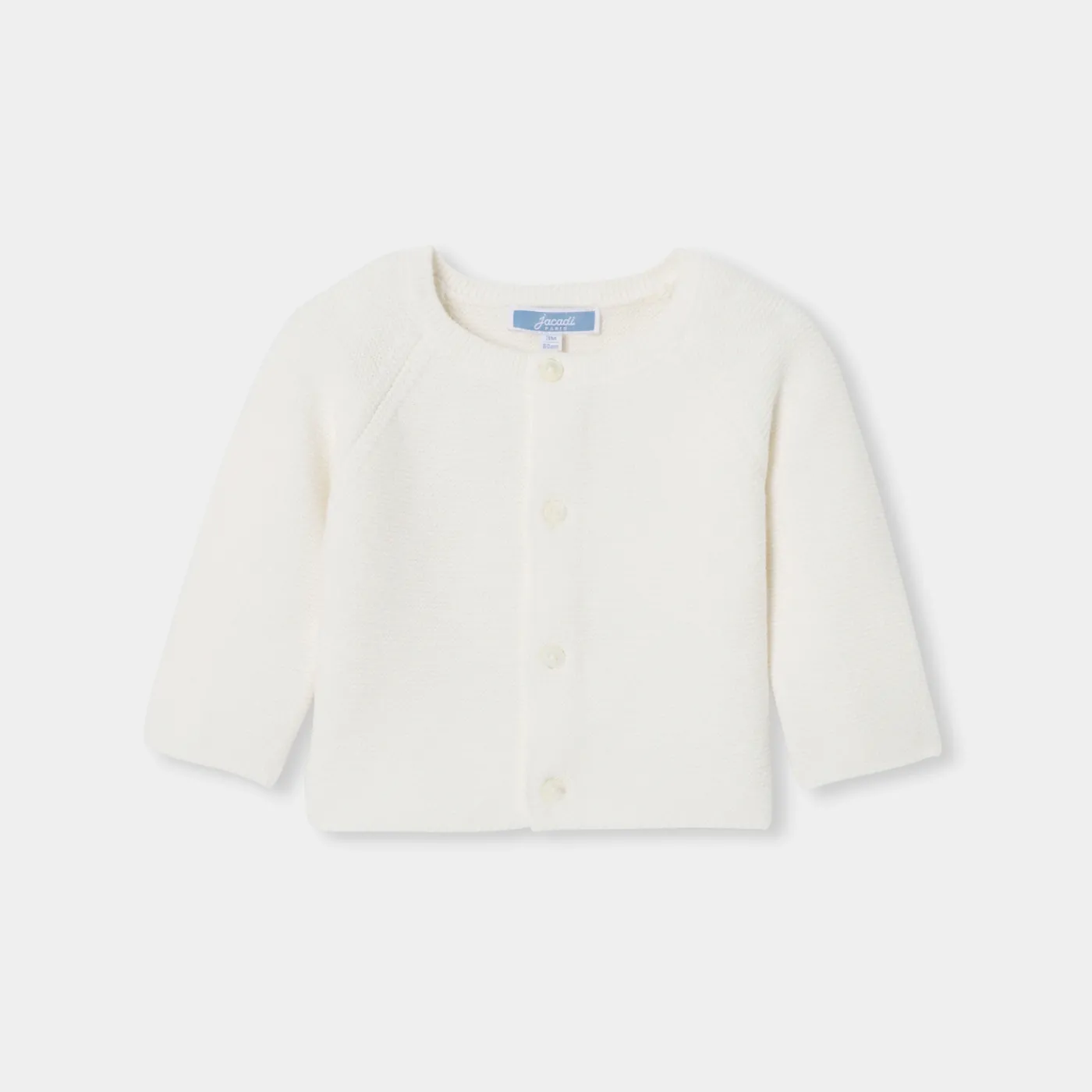 Jumpers, Sweatshirts And Cardigans-Jacadi Baby wool and cotton cardigan Jacadi soft white