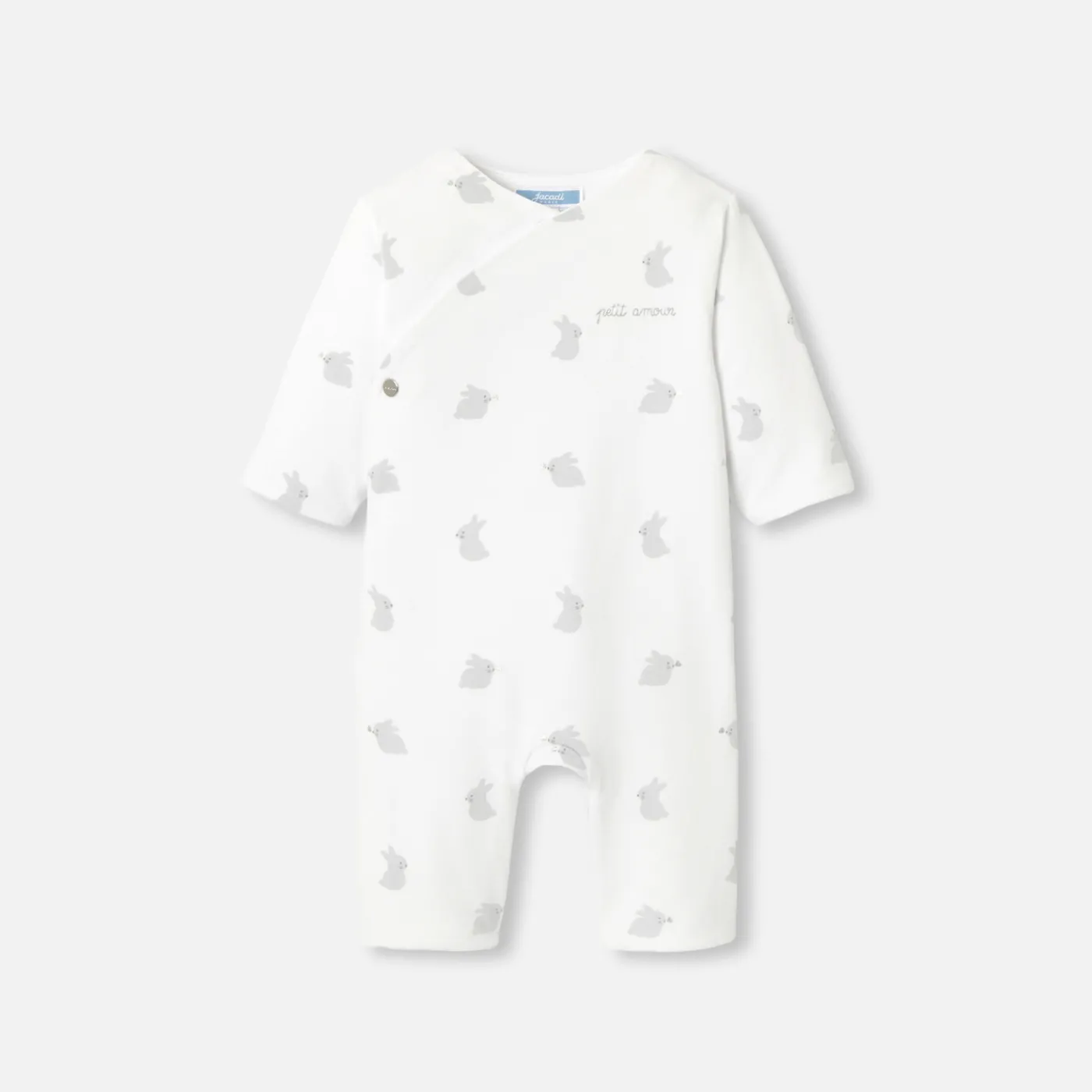 Bloomers, Overalls And Sets-Jacadi Baby jumpsuit in wadded jersey White/Grey