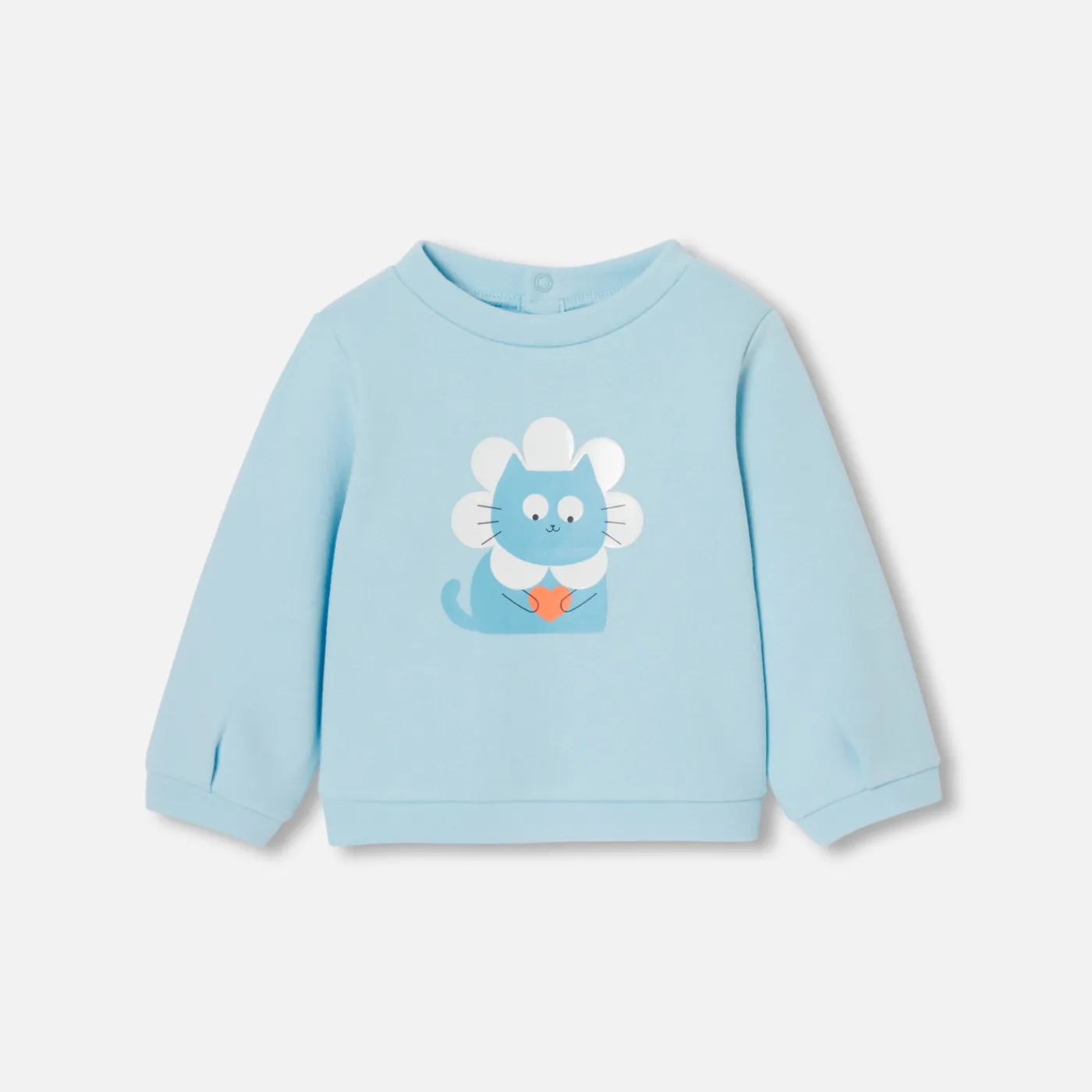 Cardigans, Sweaters And Sweatshirts-Jacadi Baby girl fleece sweatshirt Steel blue