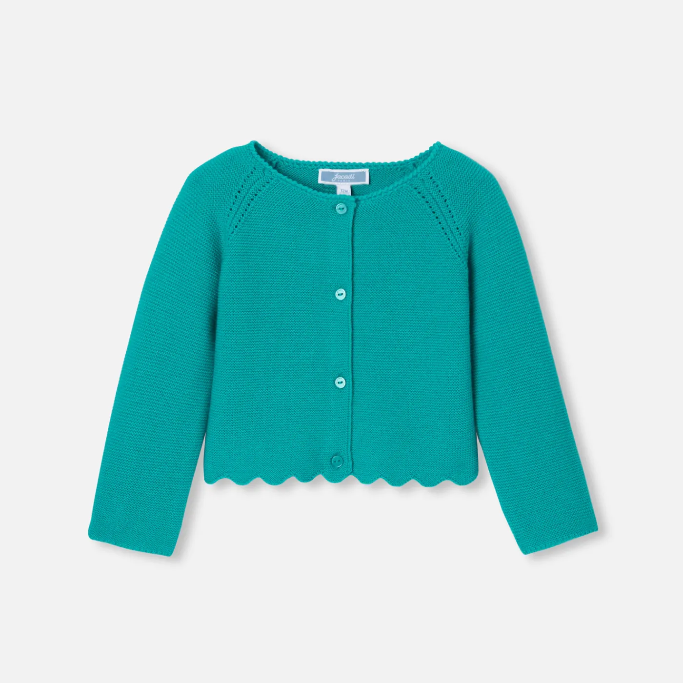 Cardigans, Sweaters And Sweatshirts-Jacadi Baby girl cardigan Emerald green