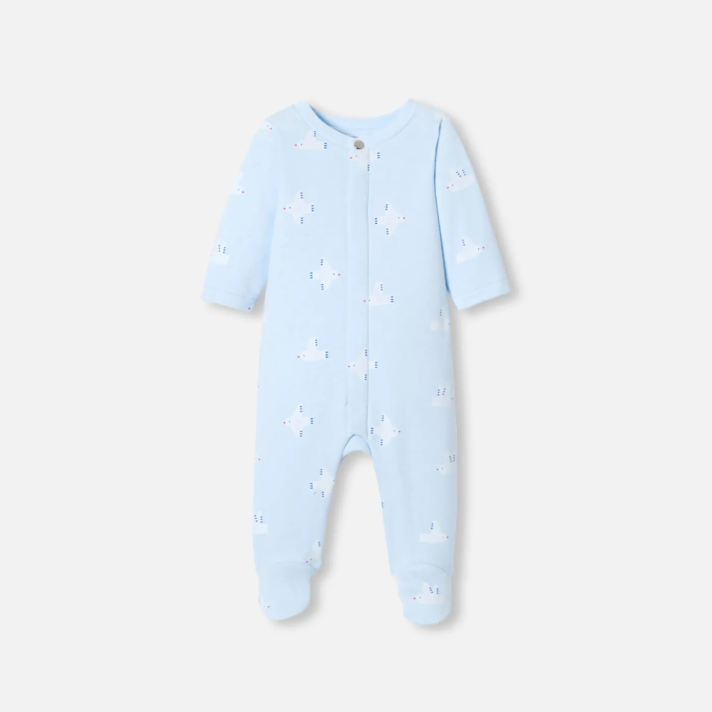 Pajamas-Jacadi Baby pajamas in fleece with a seagull pattern Blue/Multicolour