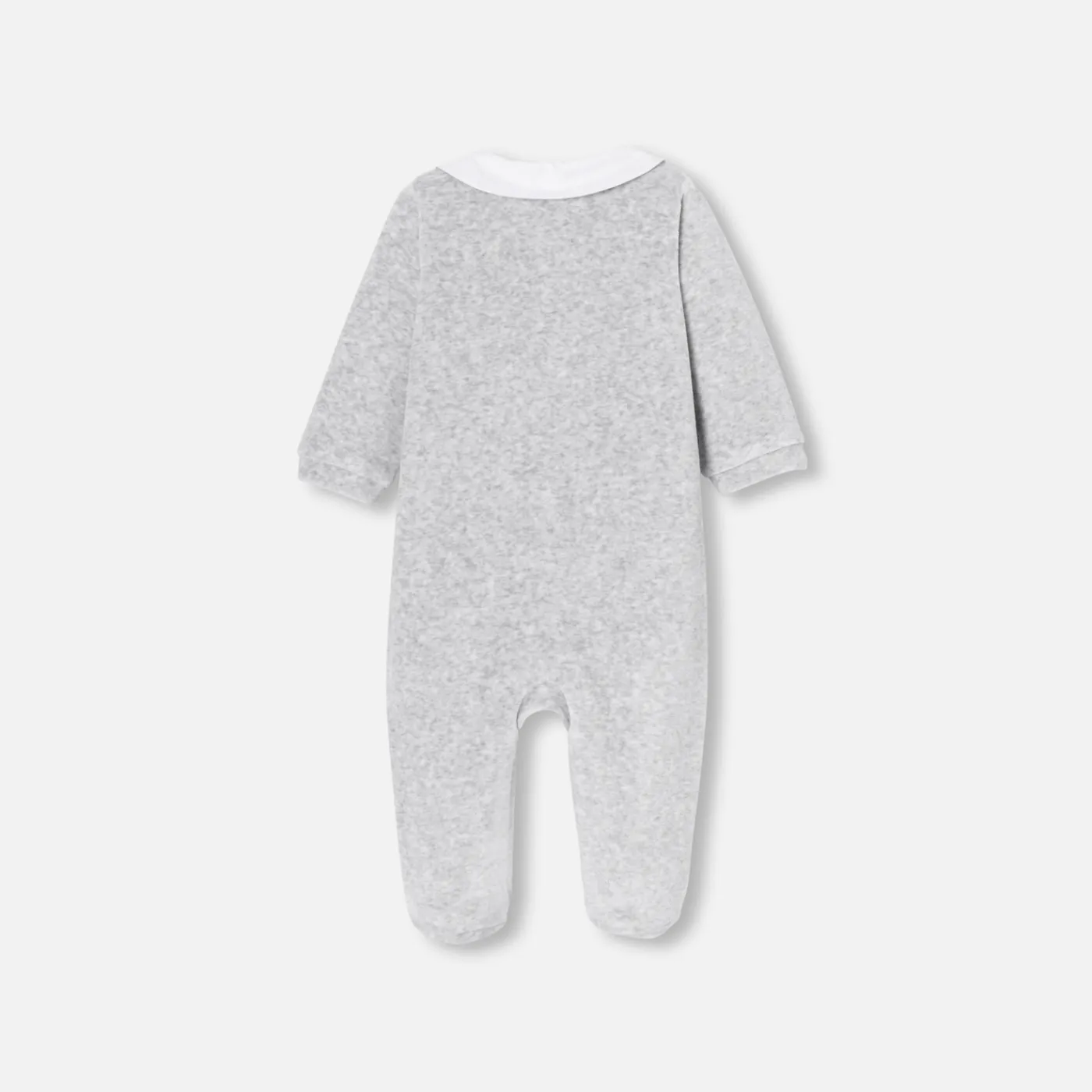 Pajamas|Pajamas-Jacadi Baby velvet pajamas Jacadi light Heather Grey