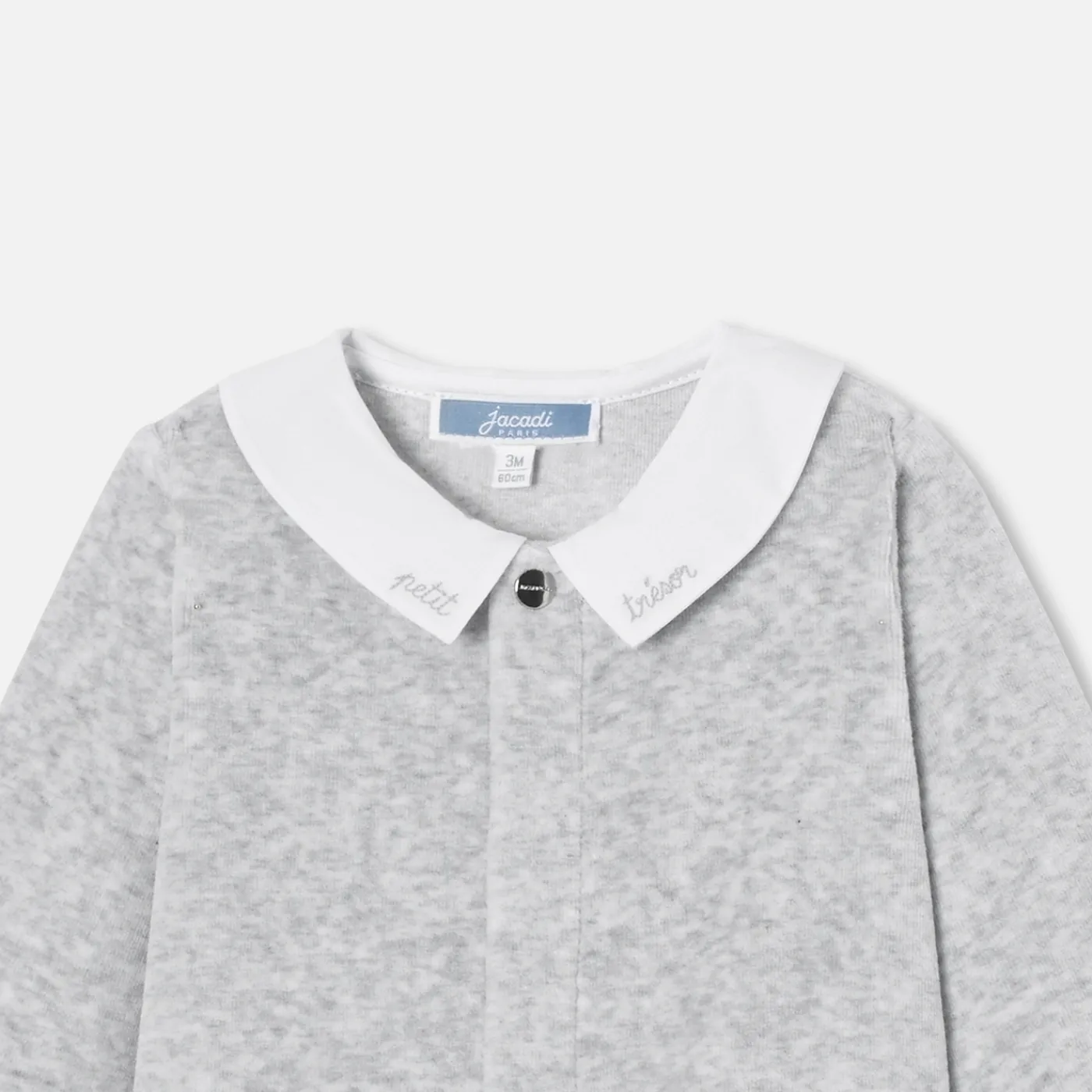 Pajamas|Pajamas-Jacadi Baby velvet pajamas Jacadi light Heather Grey