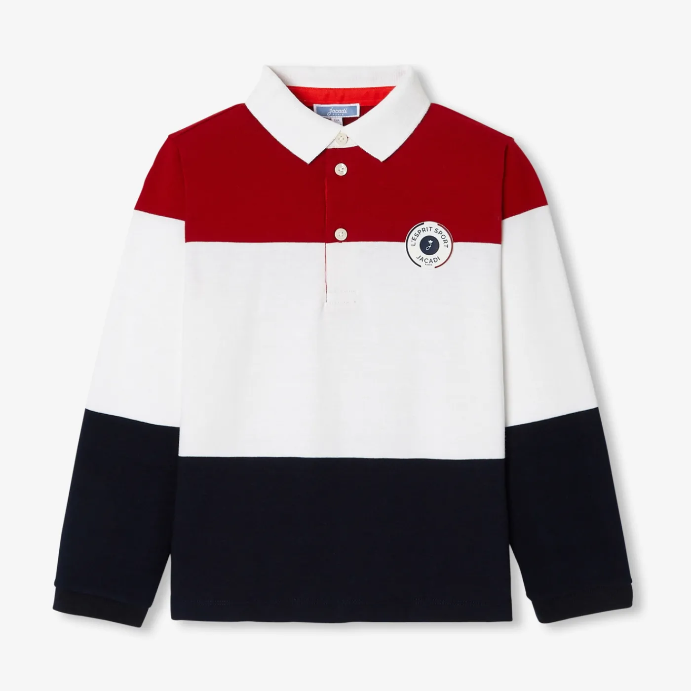 T-Shirts And Polo Shirts-Jacadi Boy long-sleeved polo Red/Multicolout