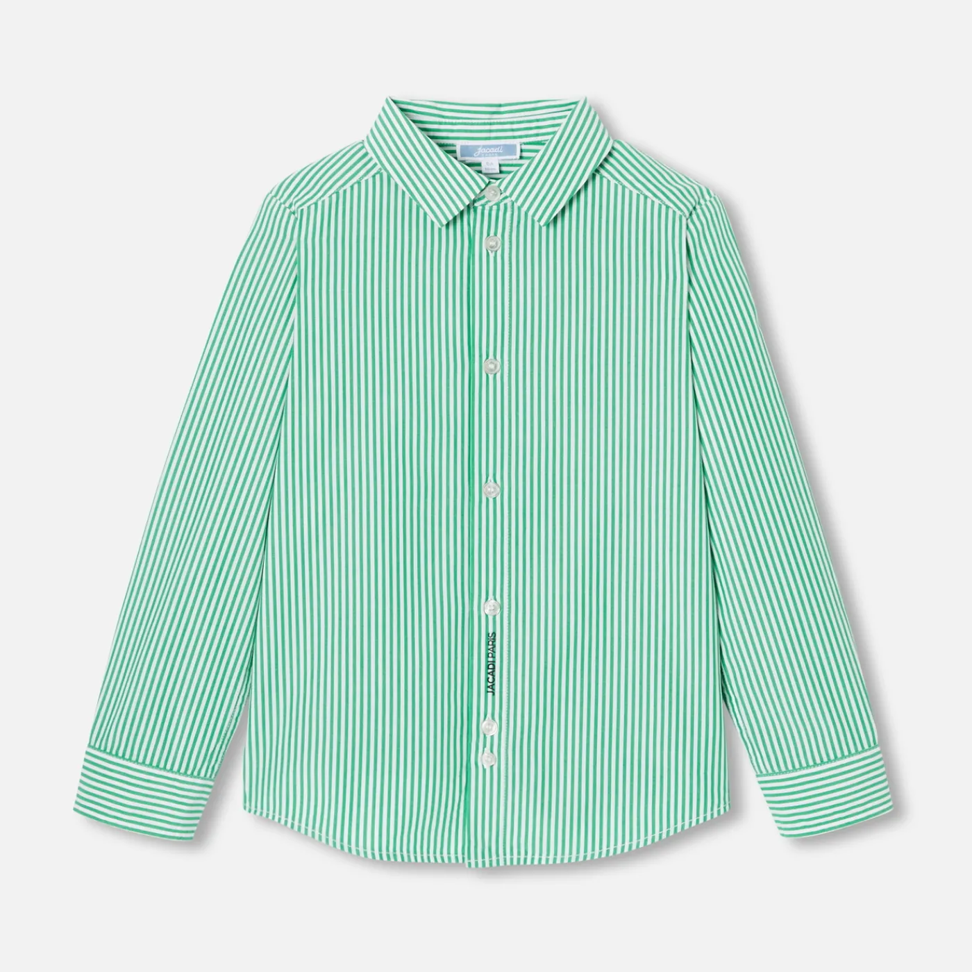 Shirts-Jacadi Boy striped poplin shirt White/Green