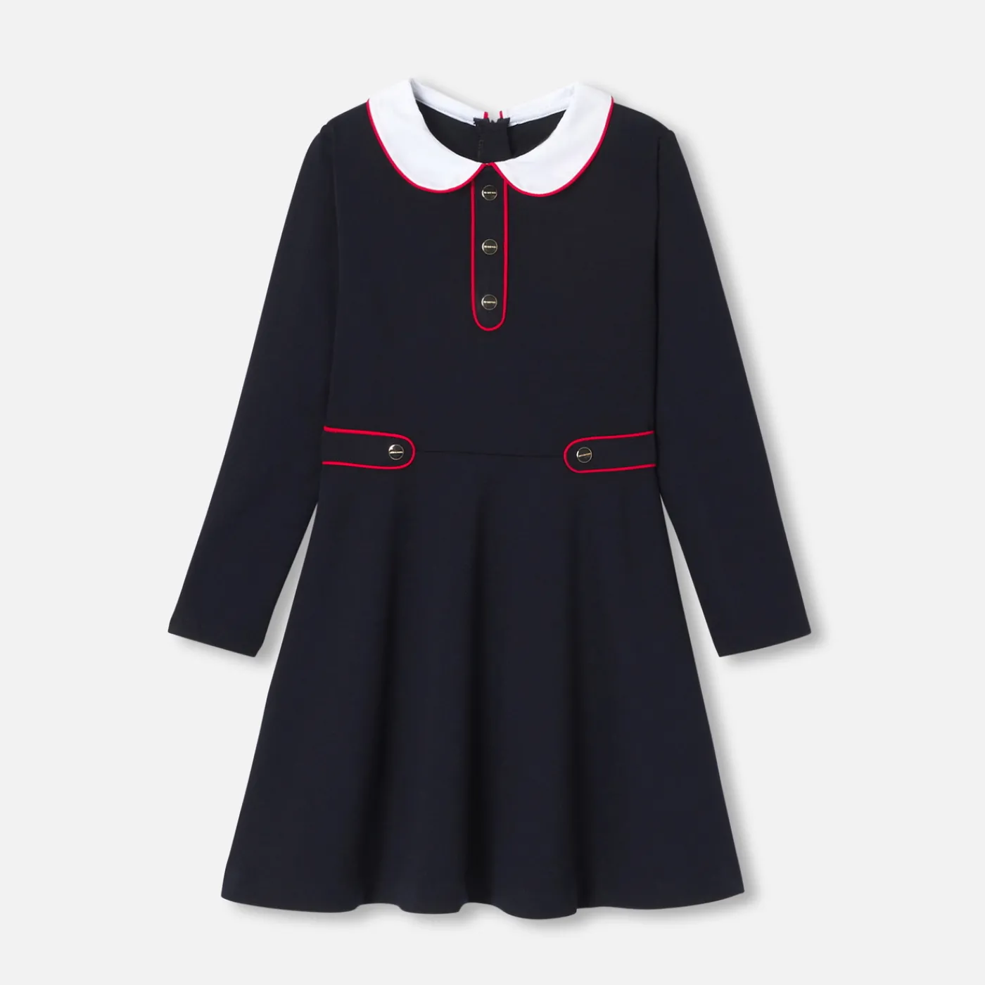 Dresses And Skirts-Jacadi Girl long-sleeved dress Jacadi Navy
