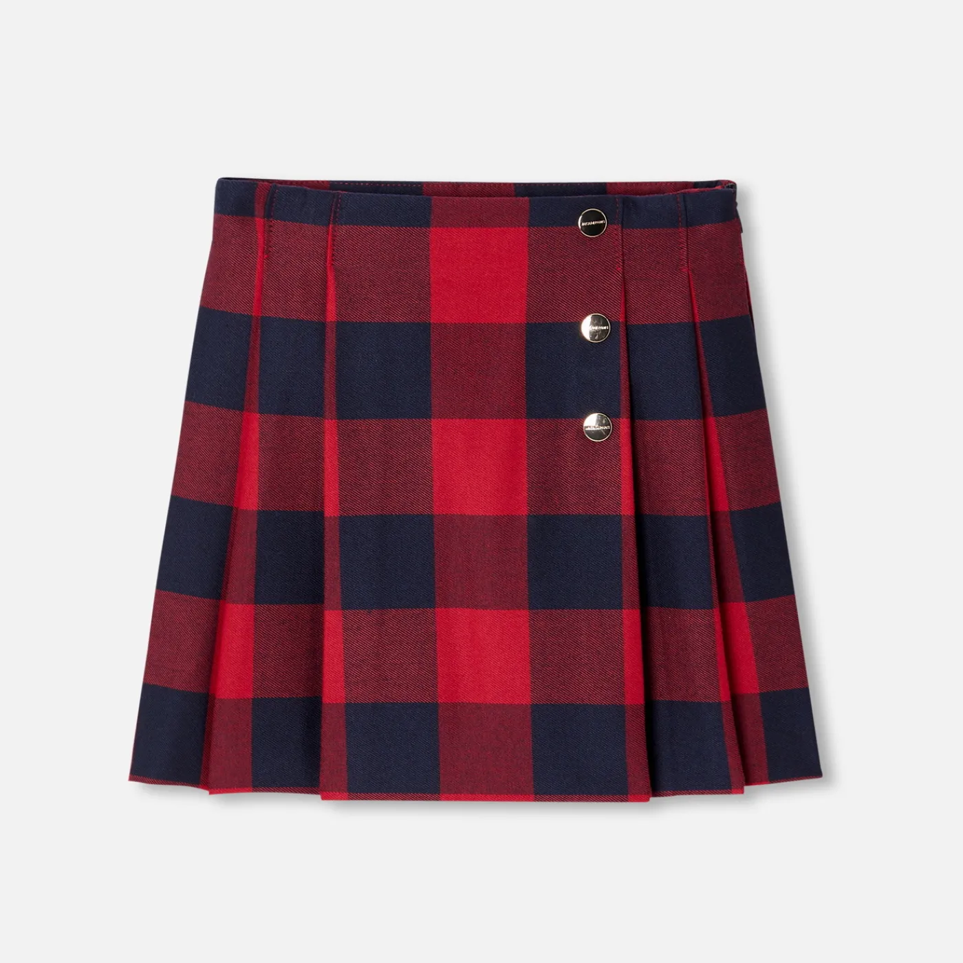Dresses And Skirts-Jacadi Girl maxi check skirt Navy/Red