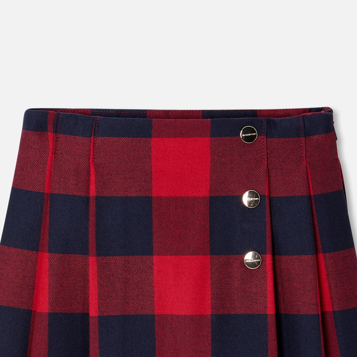 Dresses And Skirts-Jacadi Girl maxi check skirt Navy/Red
