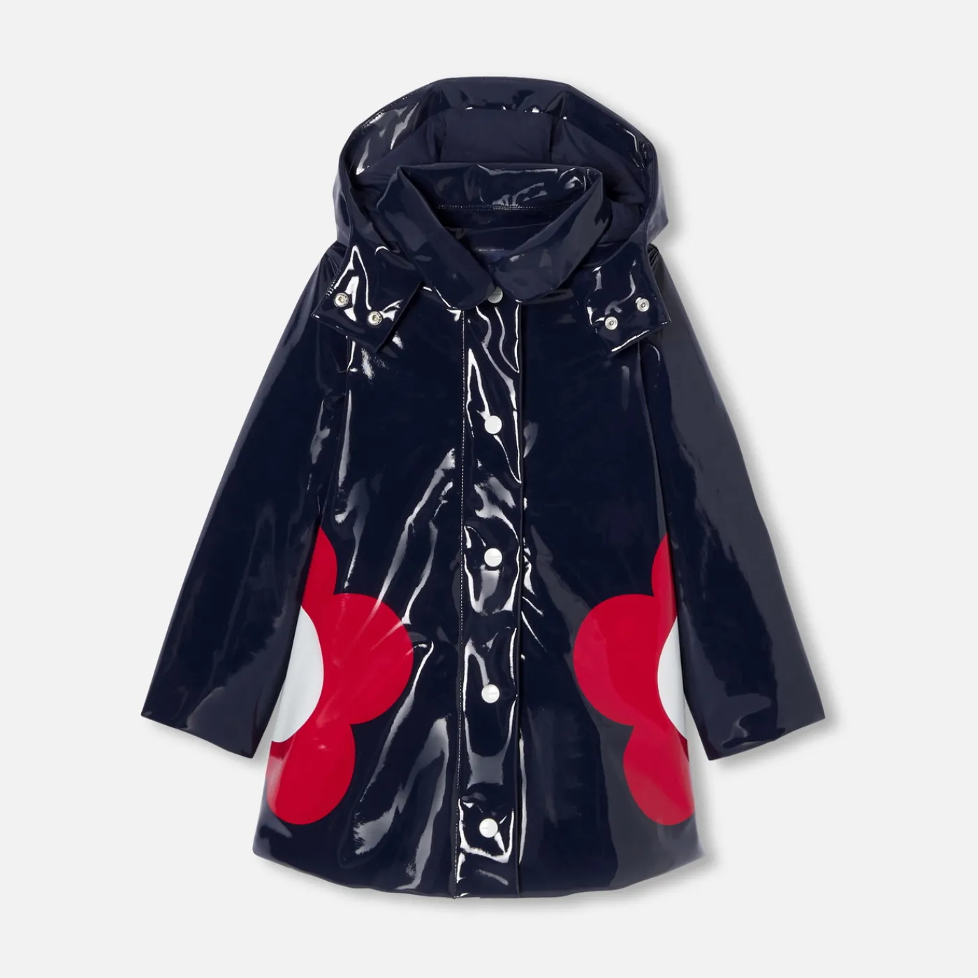 Coats And Outerwear|Girl Coats & Puffer Jackets-Jacadi Girl patent raincoat Jacadi Navy