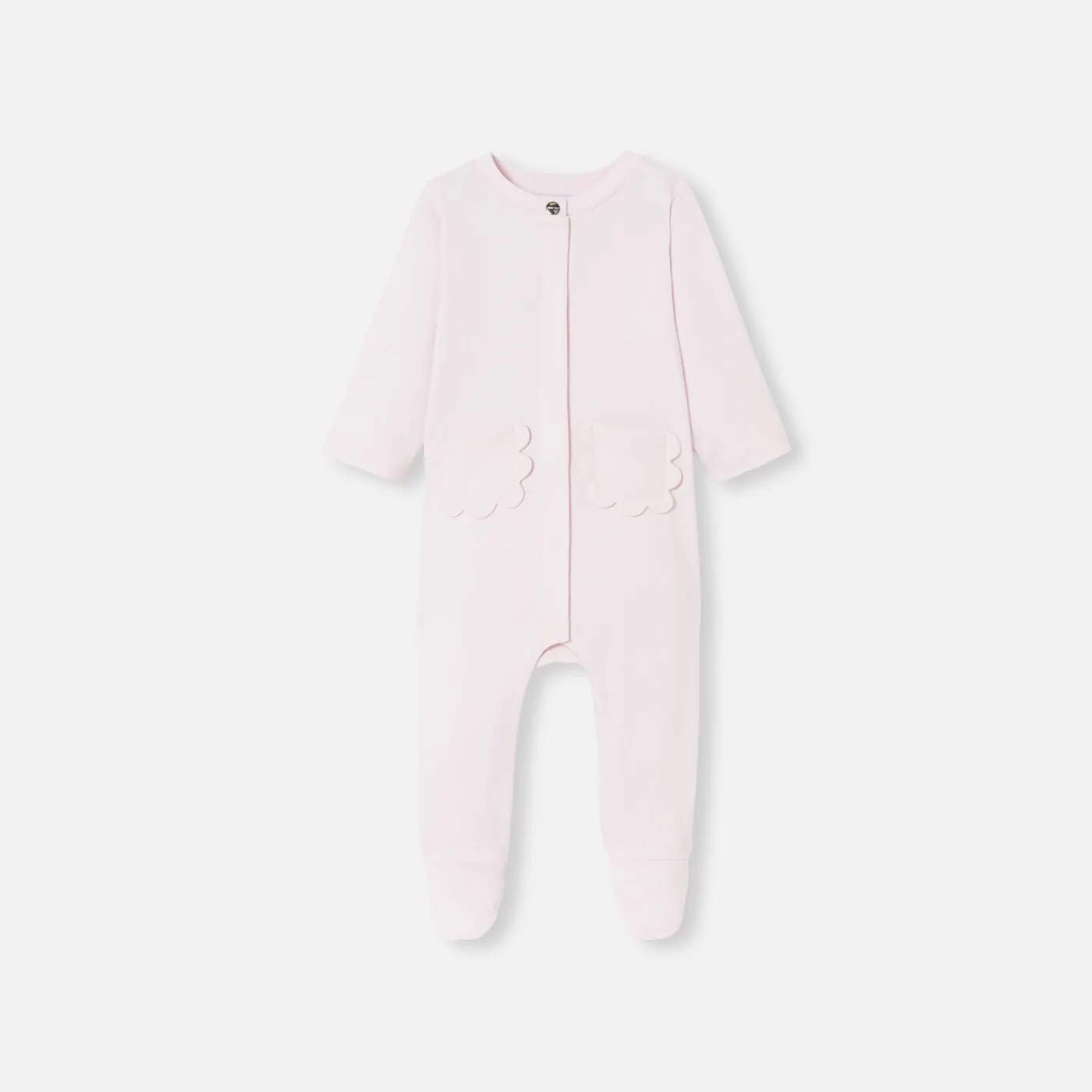 Pajamas-Jacadi Baby girl pajamas in interlock Jacadi pale Pink